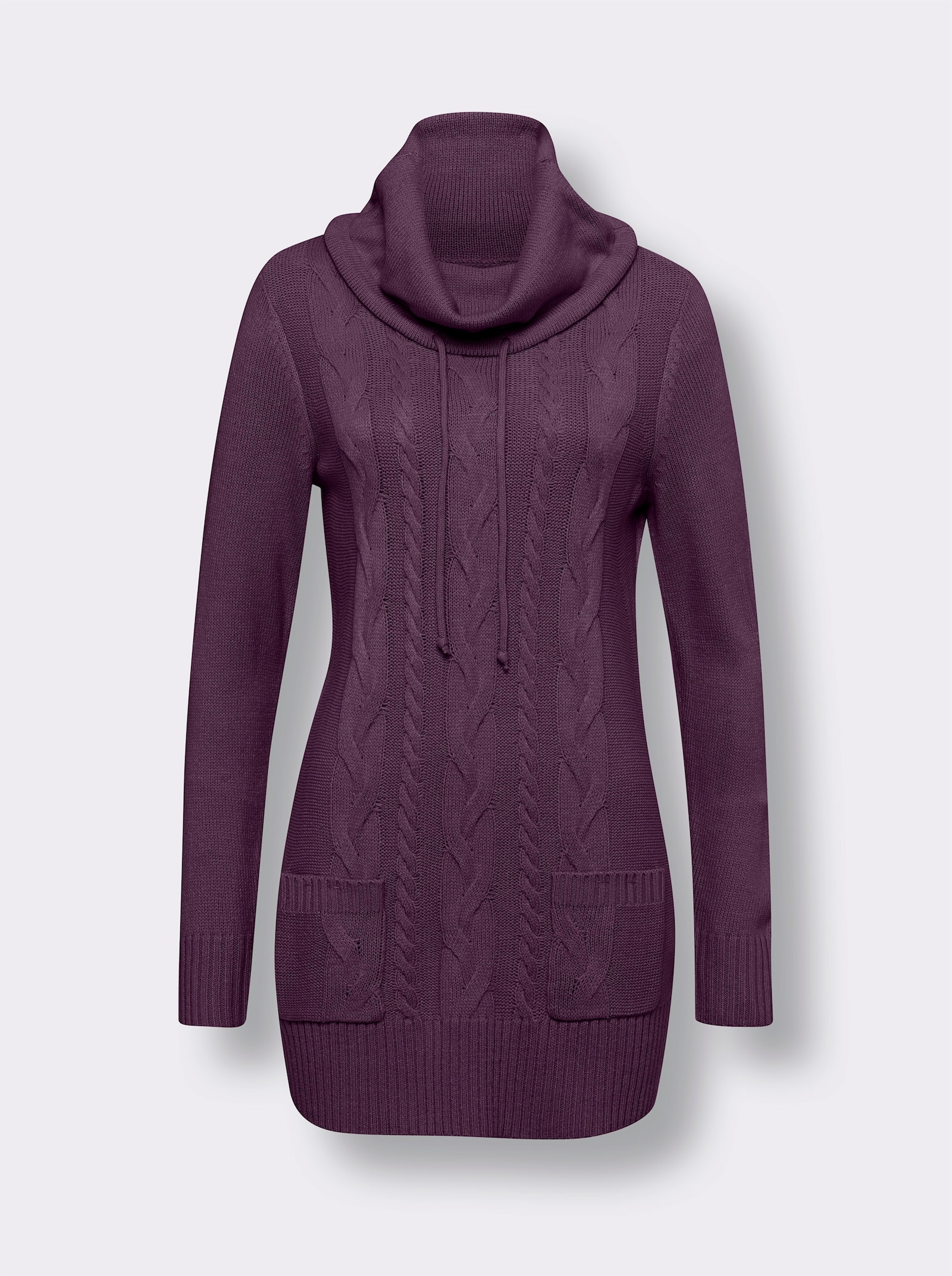 Longpullover mit aufgesetzten Taschen - traube