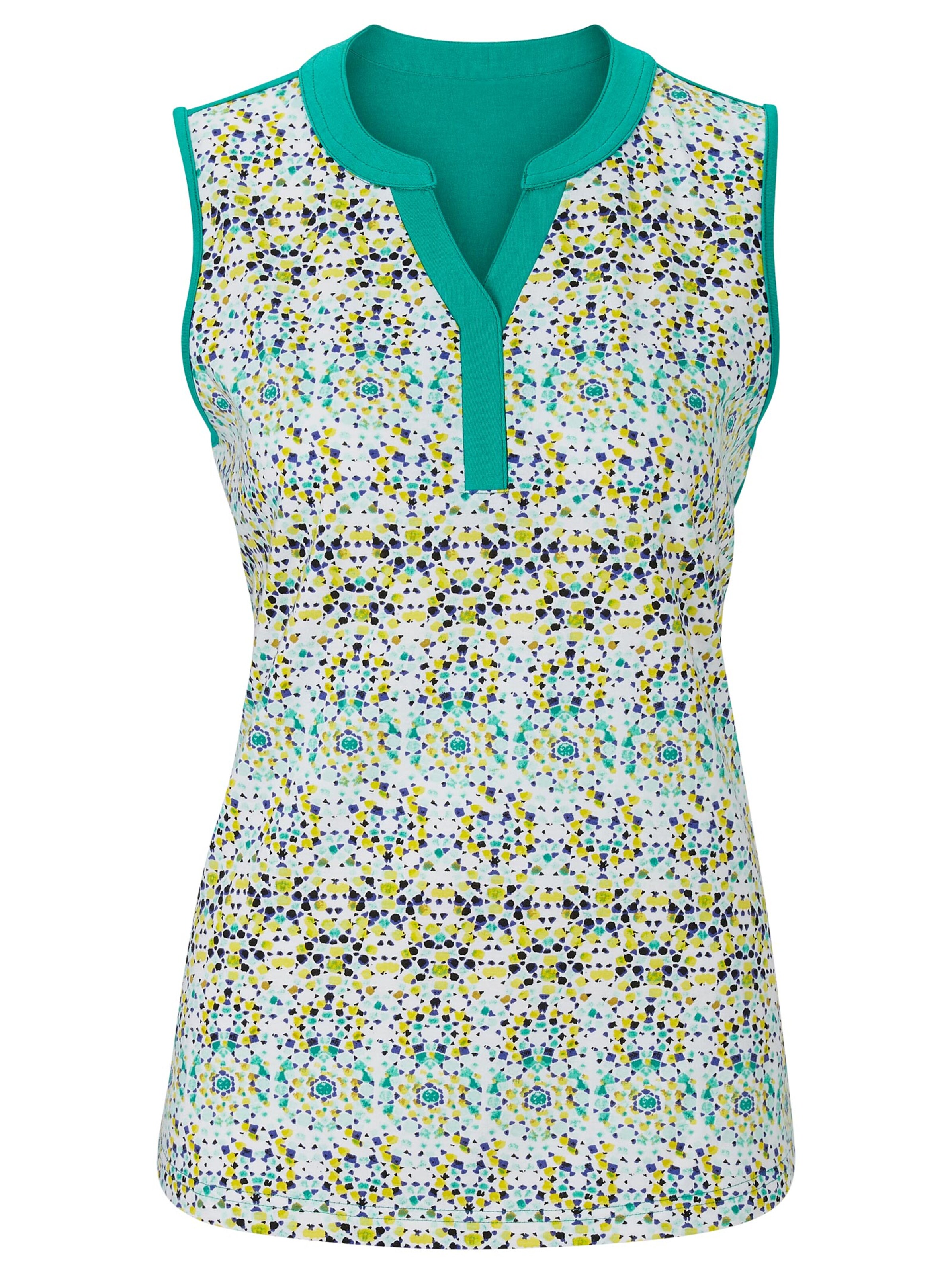 Shirttop - smaragd-gemustert