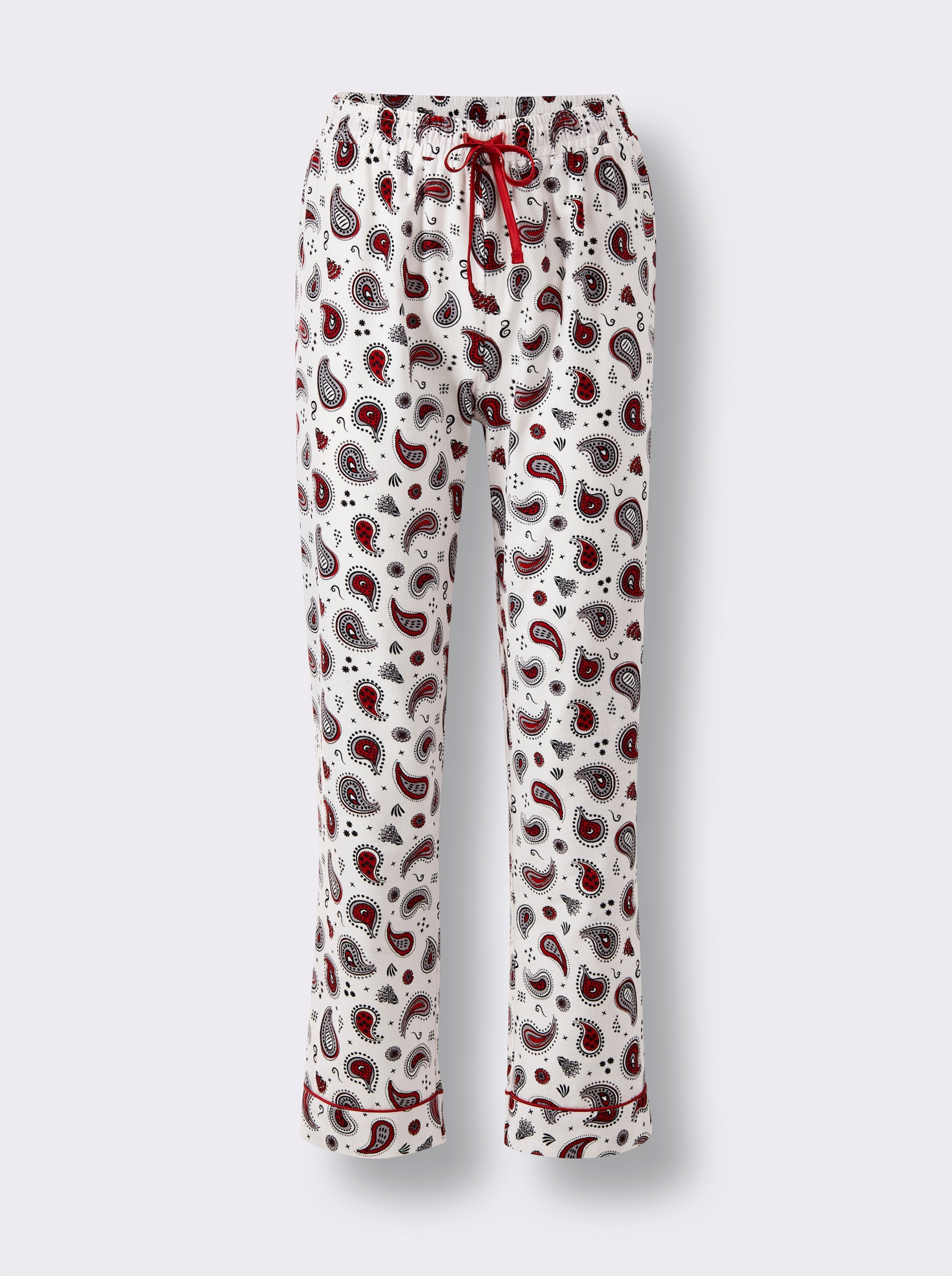 wäschepur Pyjama mit Paisley-Print - ecru-rot-bedruckt