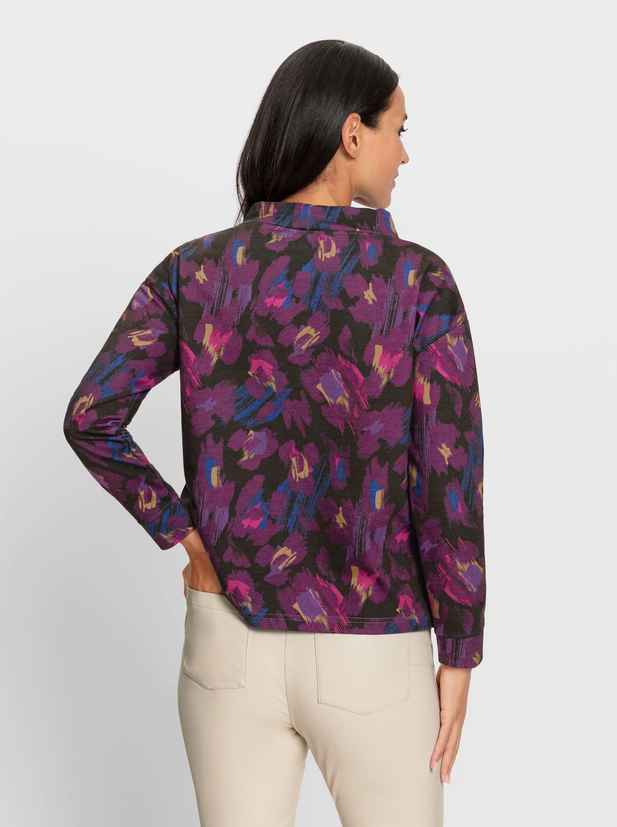 heine Sweat-shirt - chamois-violet imprimé