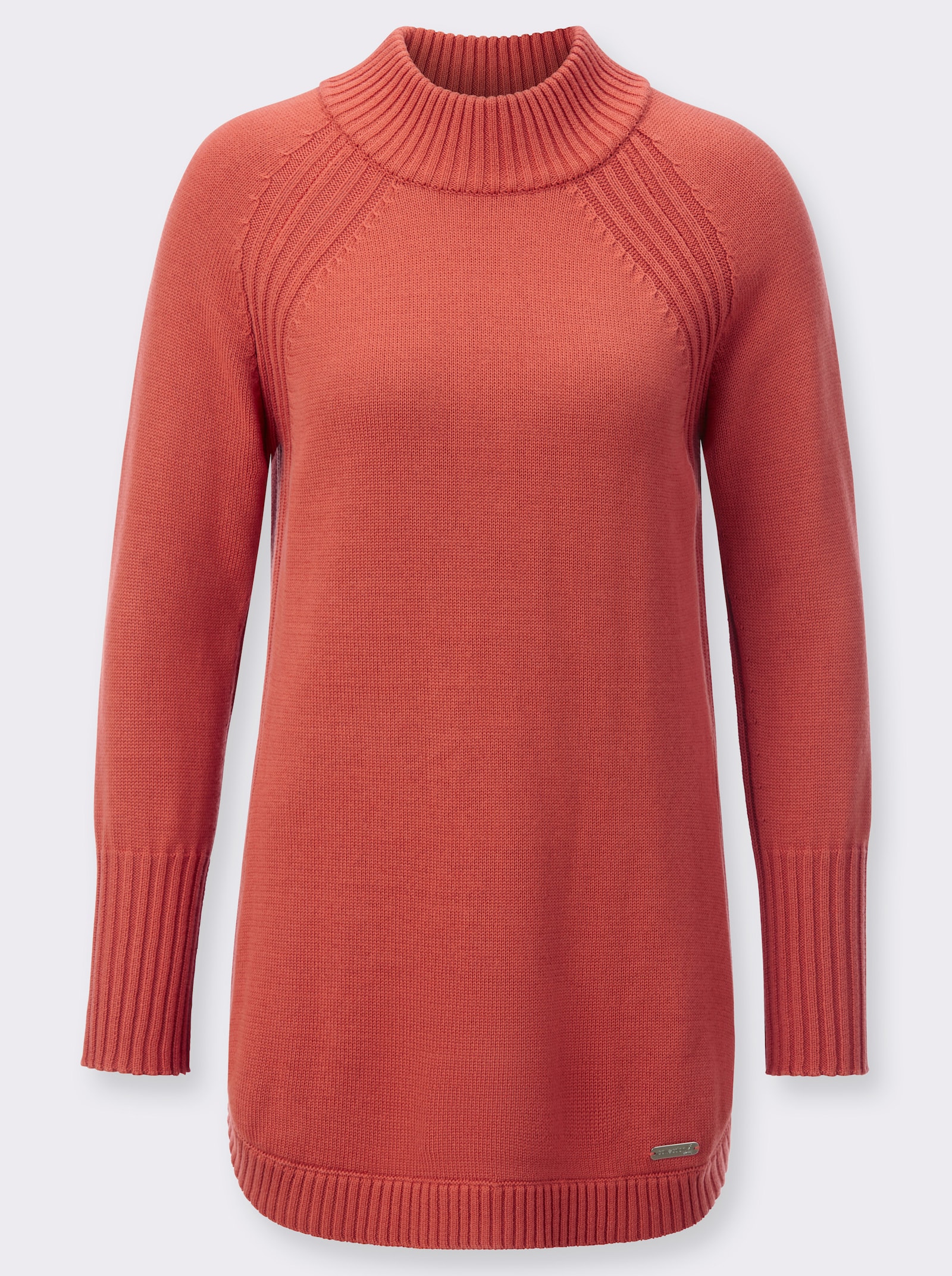 Longpullover mit abgerundetem Saum - terra