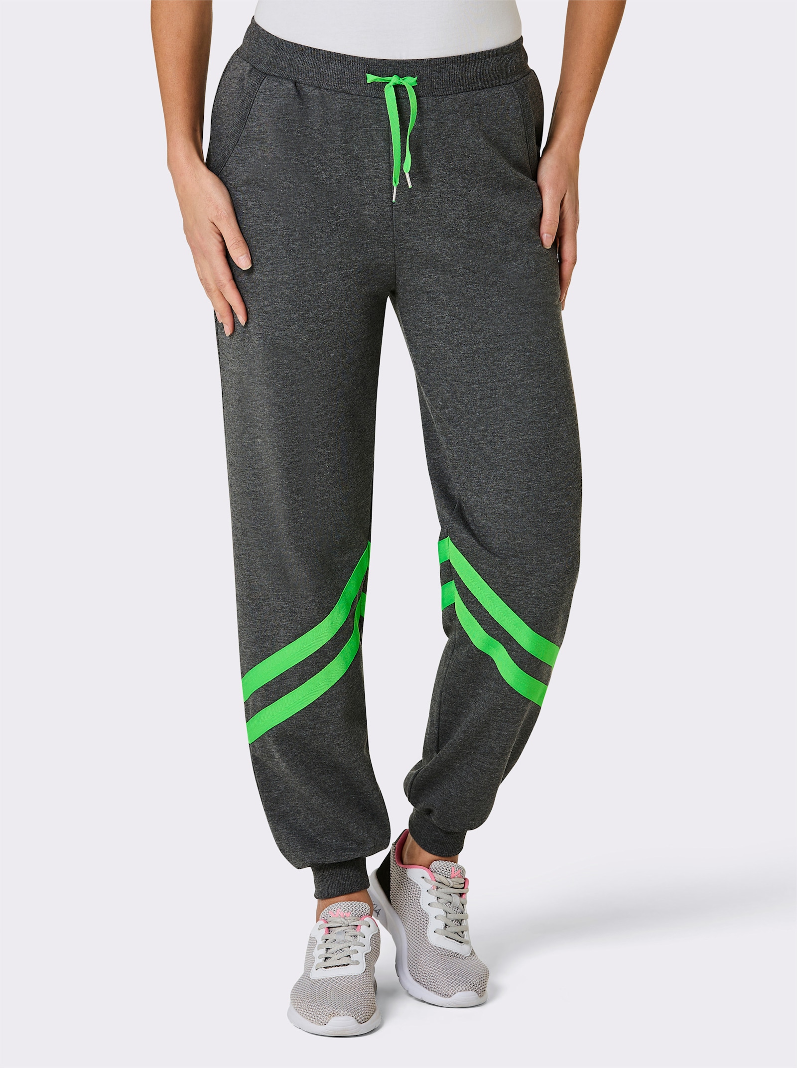 Catamaran Sports Freizeithose mit Kontraststreifen - anthrazit-meliert