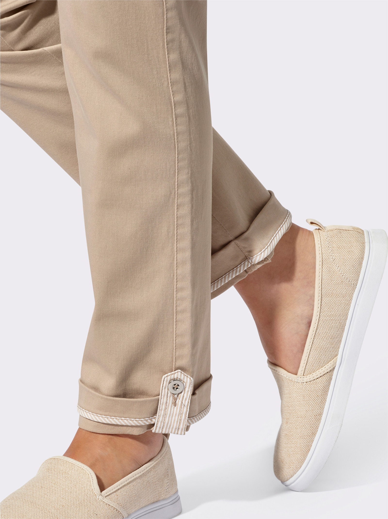 Schlupfjeans in Baumwoll-Stretch-Qualität - beige