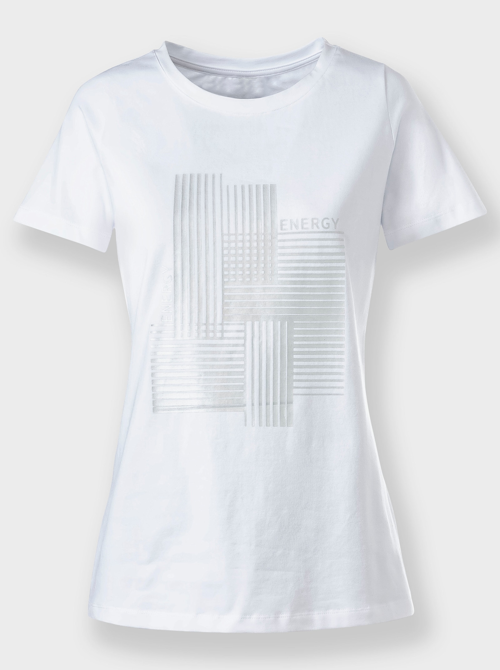 heine Kurzarmshirt mit Rundhals-Ausschnitt - weiß