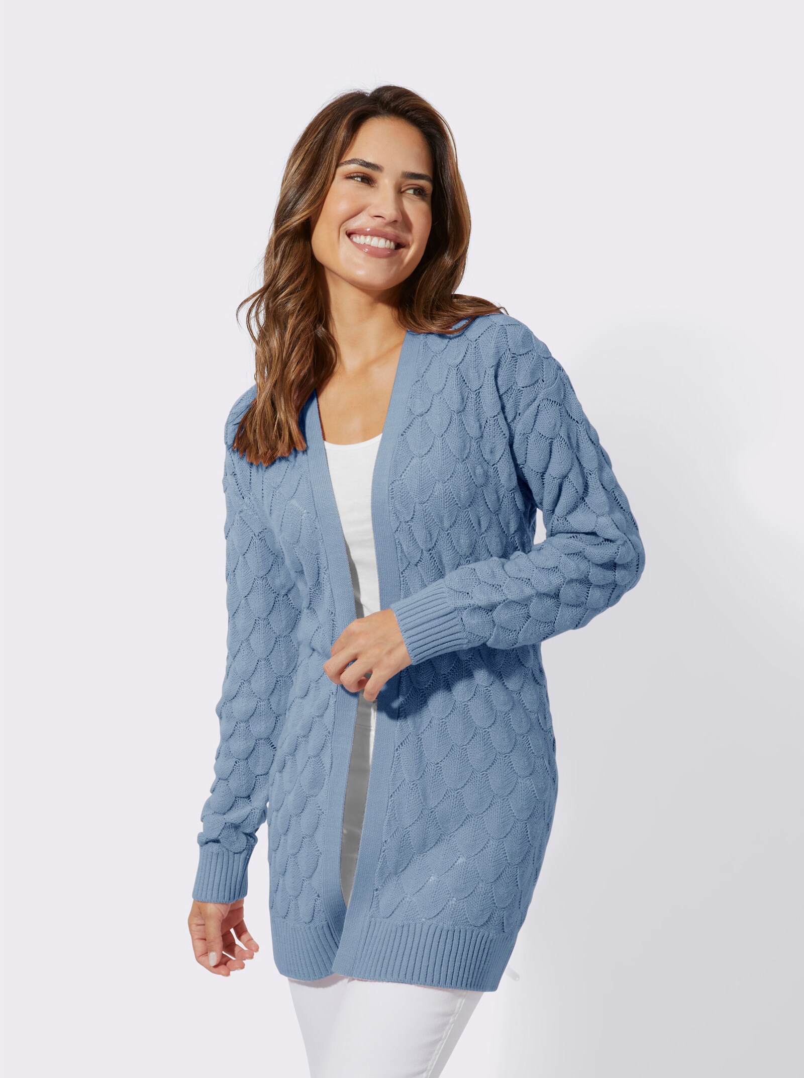 Vest met structuurpatroon - bleu