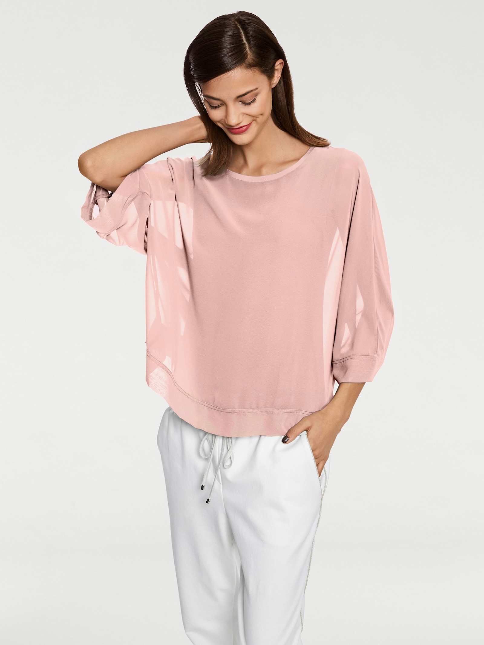 heine Blusenshirt mit Fledermausärmeln - puder