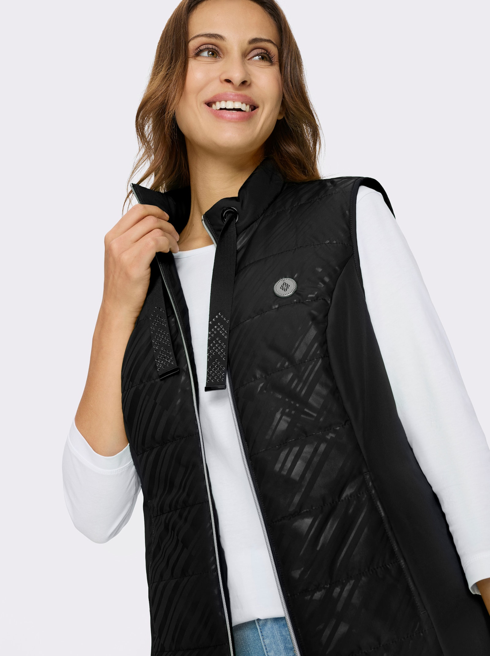 Bodywarmer met 2 naadzakken - zwart