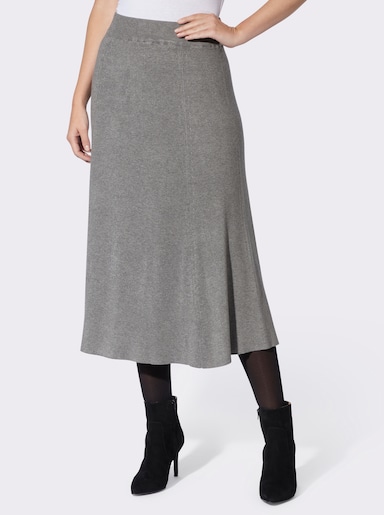 heine A-Linien-Rock mit Rundum-Dehnbund - grau-meliert