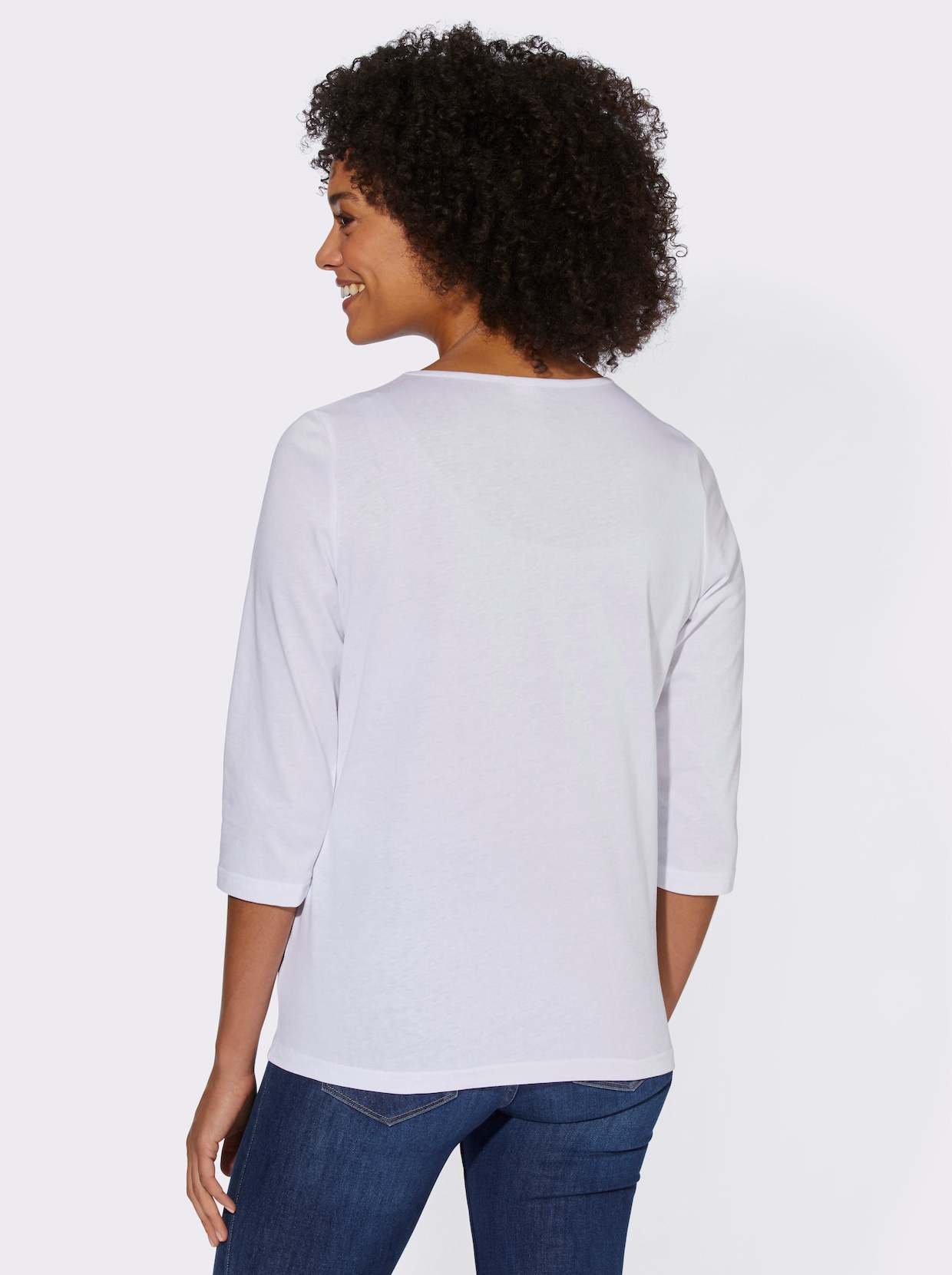 Shirt met 3/4-mouw - wit