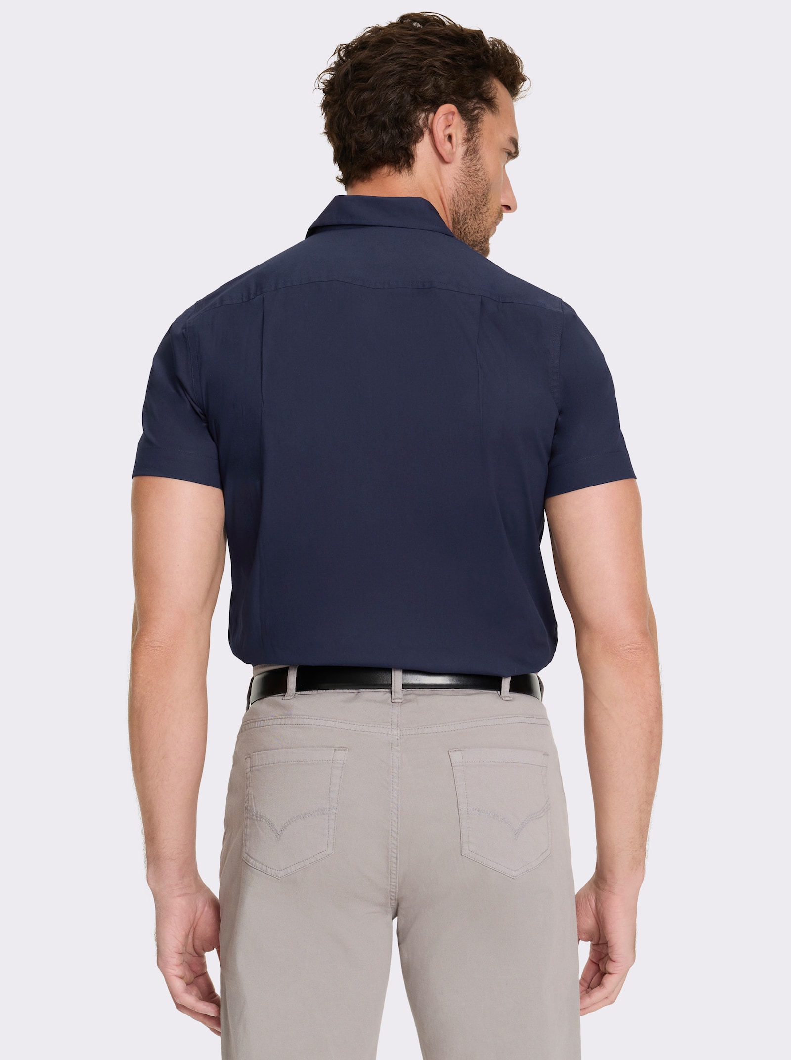 Marco Donati Kurzarmhemd mit Reißverschluss-Brusttasche - marine