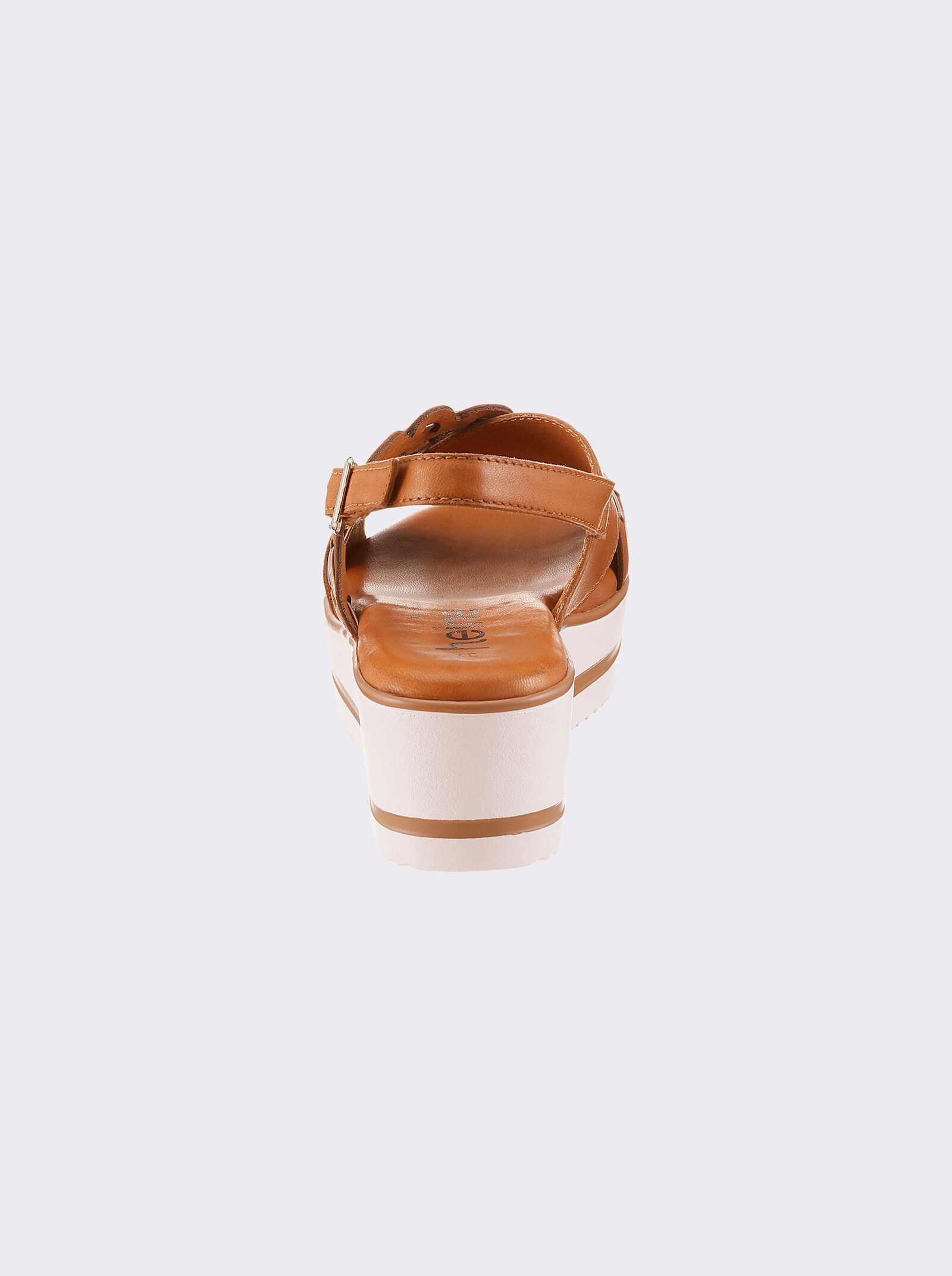 heine Keilsandalette - cognac-weiß