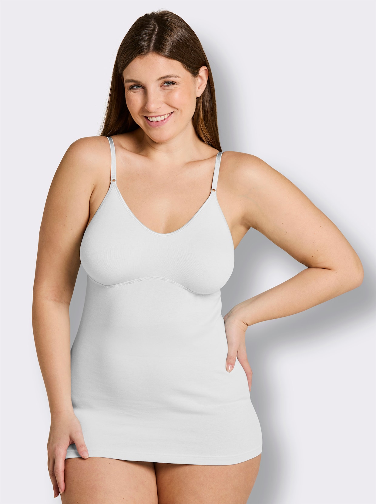 wäschepur BH-Hemd mit doppelt gemoldeten Cups - weiß