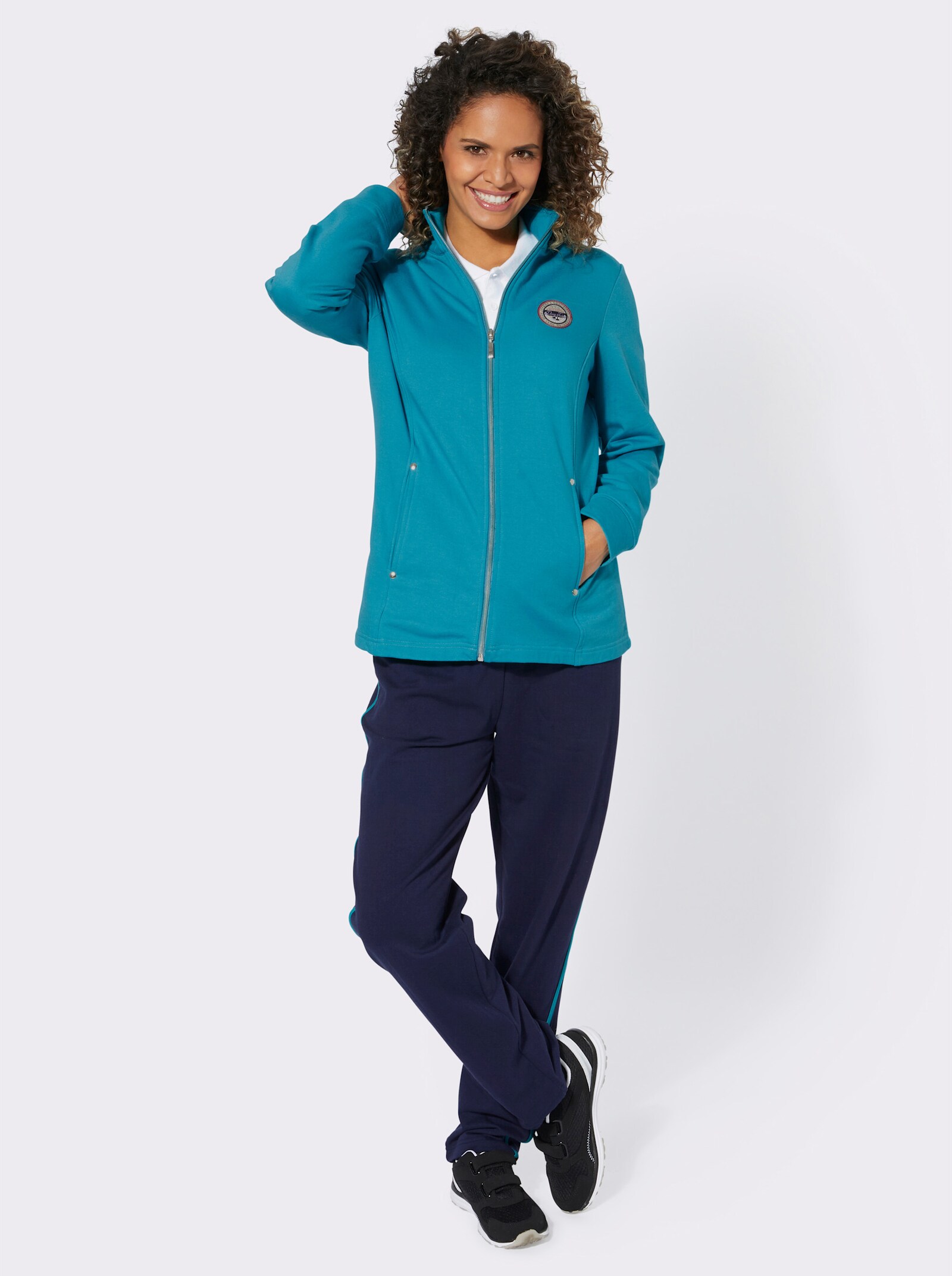 Catamaran Sports Freizeitanzug mit kontrastreicher Verarbeitung - türkis-marine