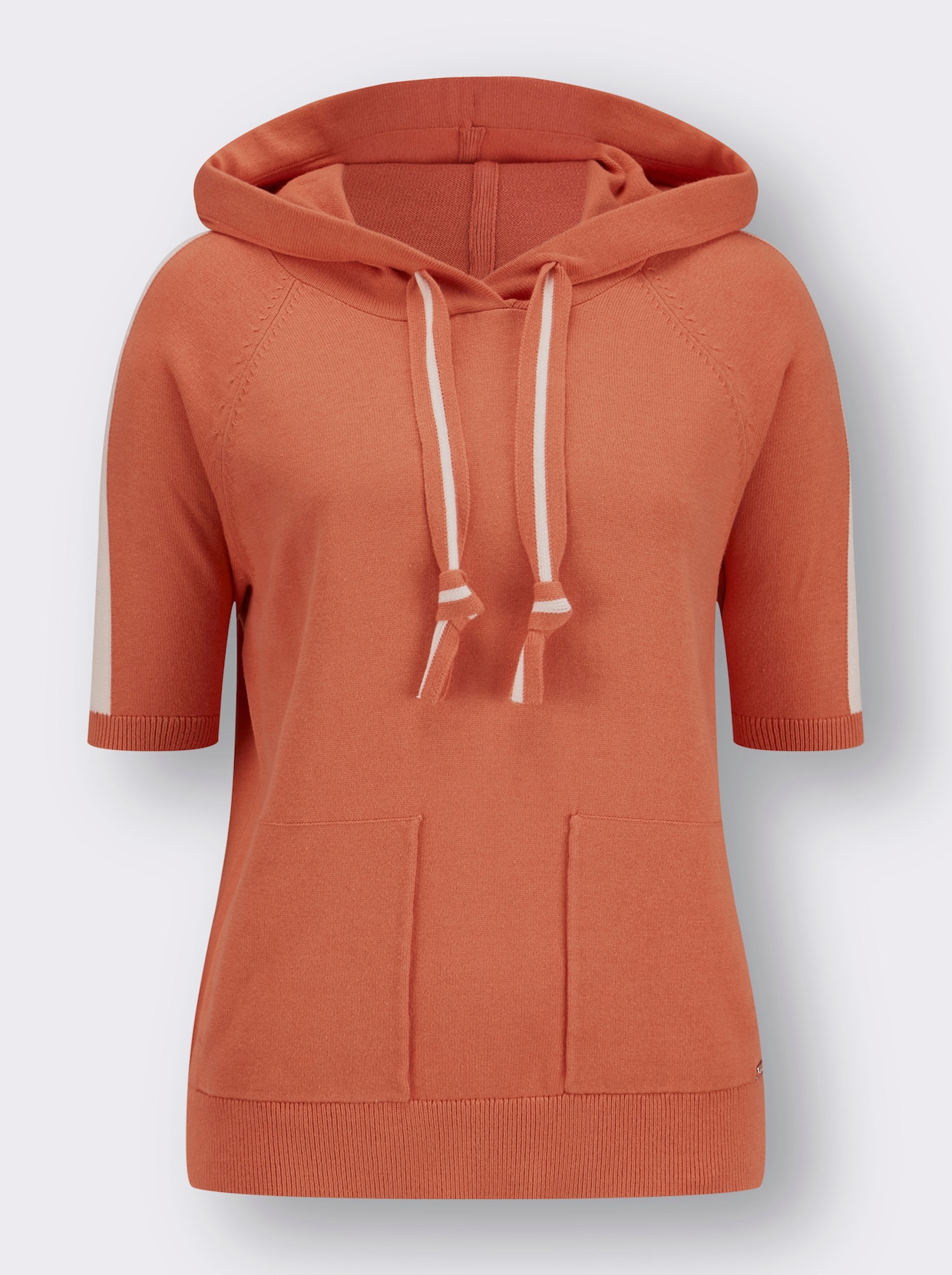 Pullover met korte mouwen - papaja/ecru