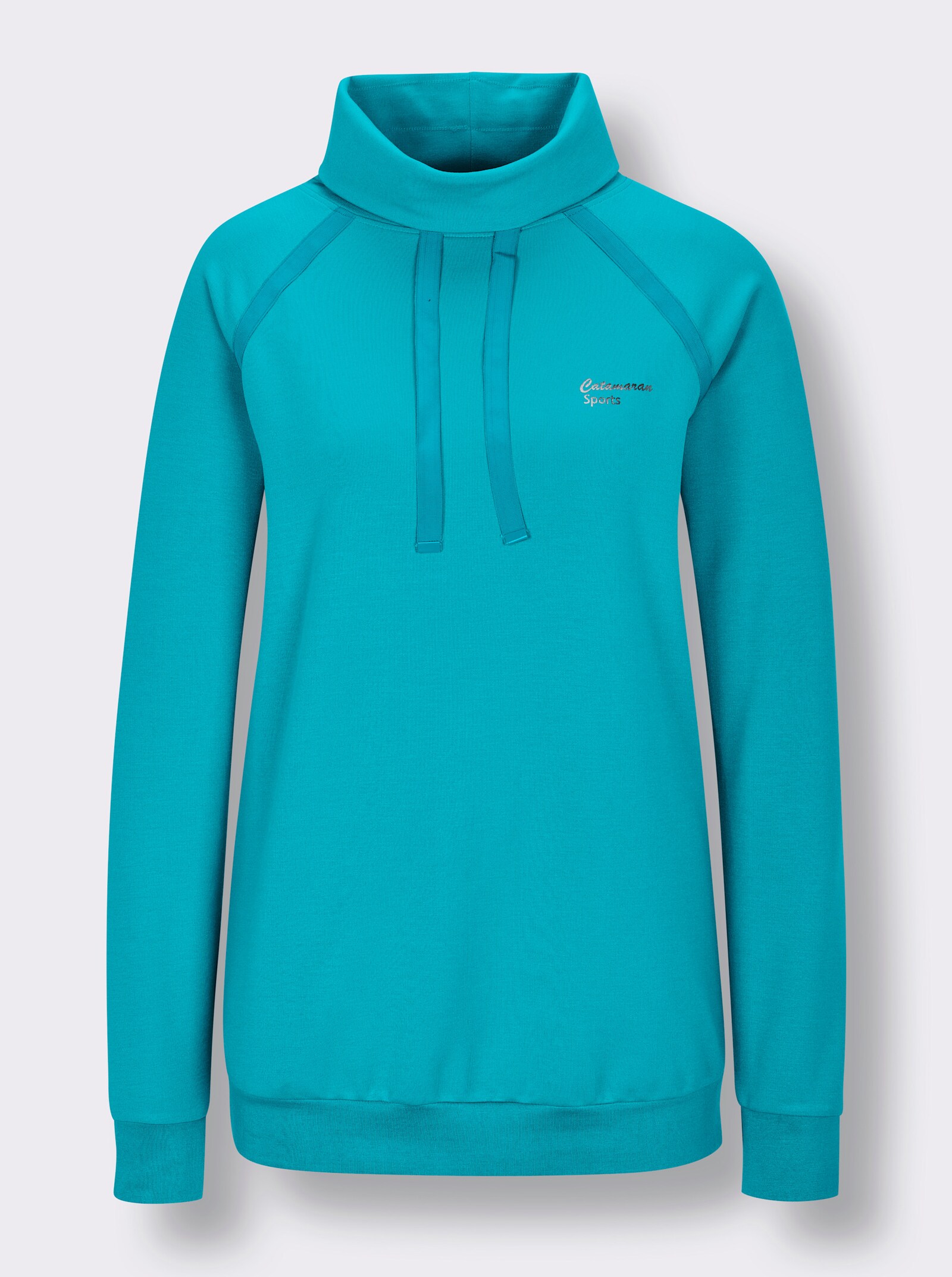 Catamaran Sports Sweatshirt mit Reißverschluss-Nahttasche - türkis
