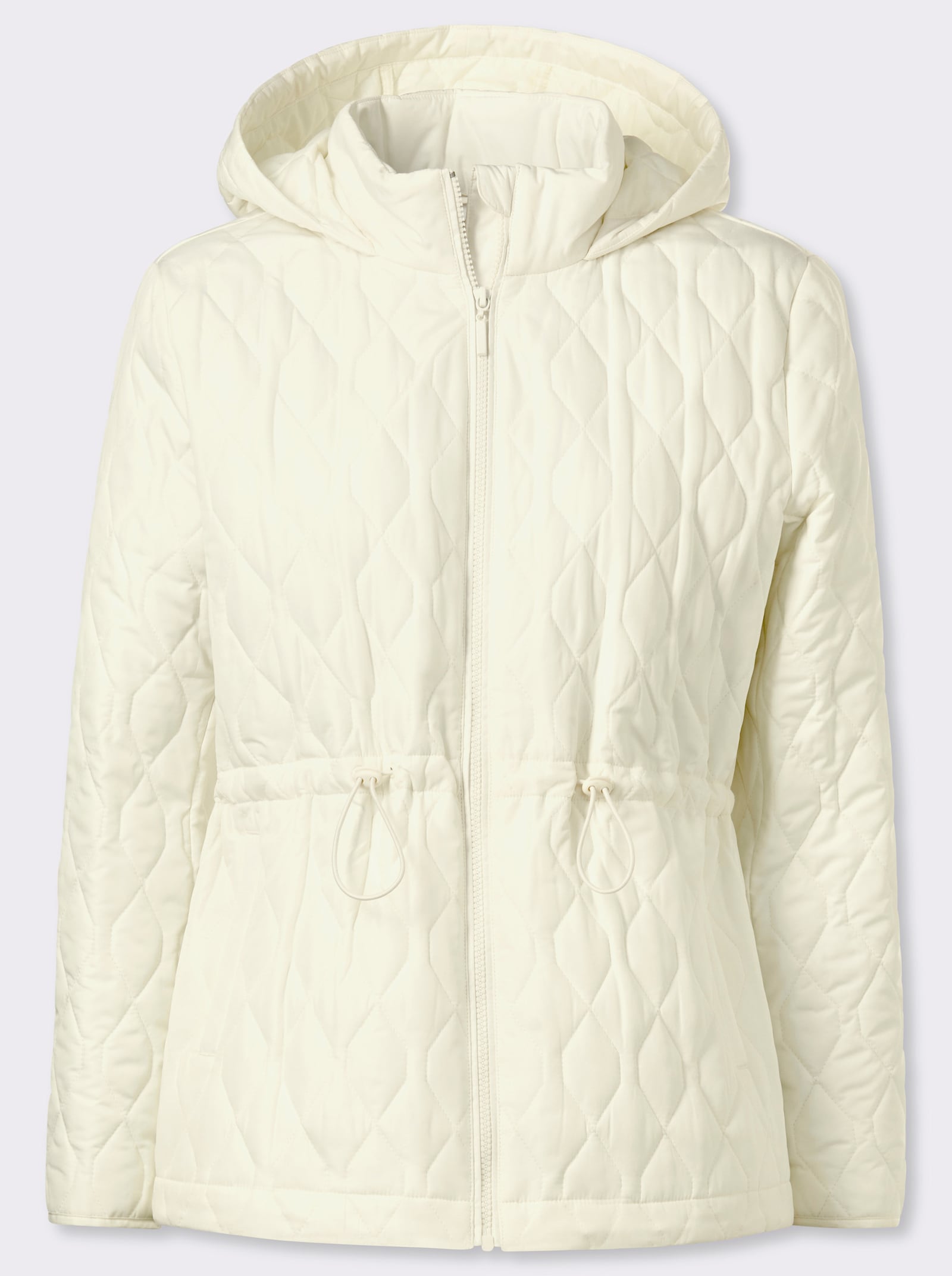 Steppjacke mit verstellbarem Tunnelzug in der Taille - ecru