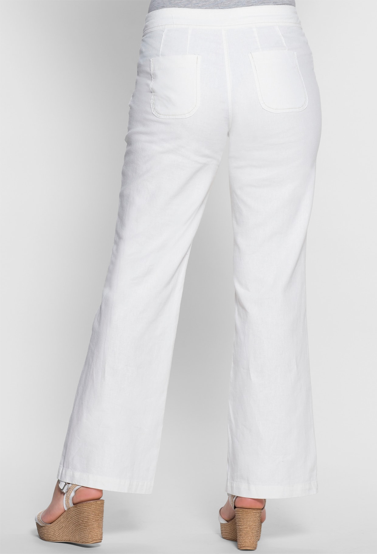 sheego Bootcut broek - wit
