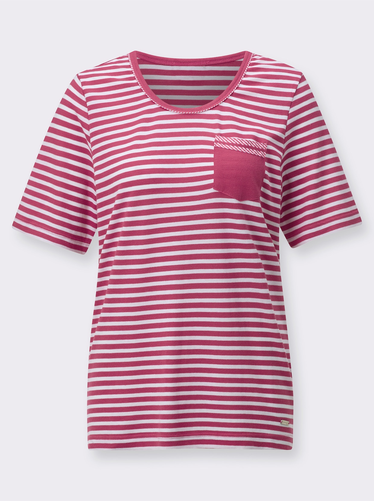 Ringelshirt - fuchsia-weiß-geringelt