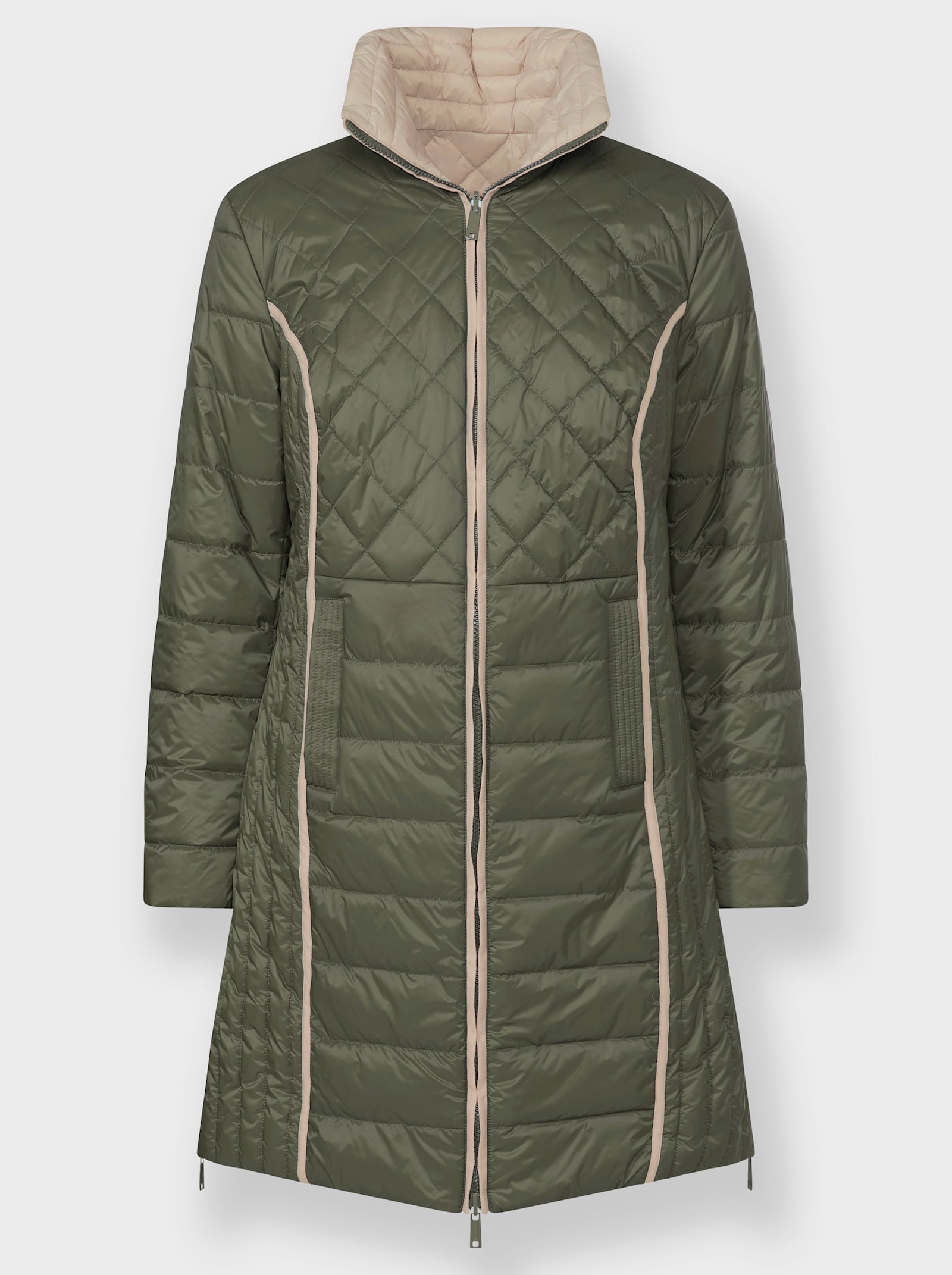 Steppmantel zum Wenden - khaki