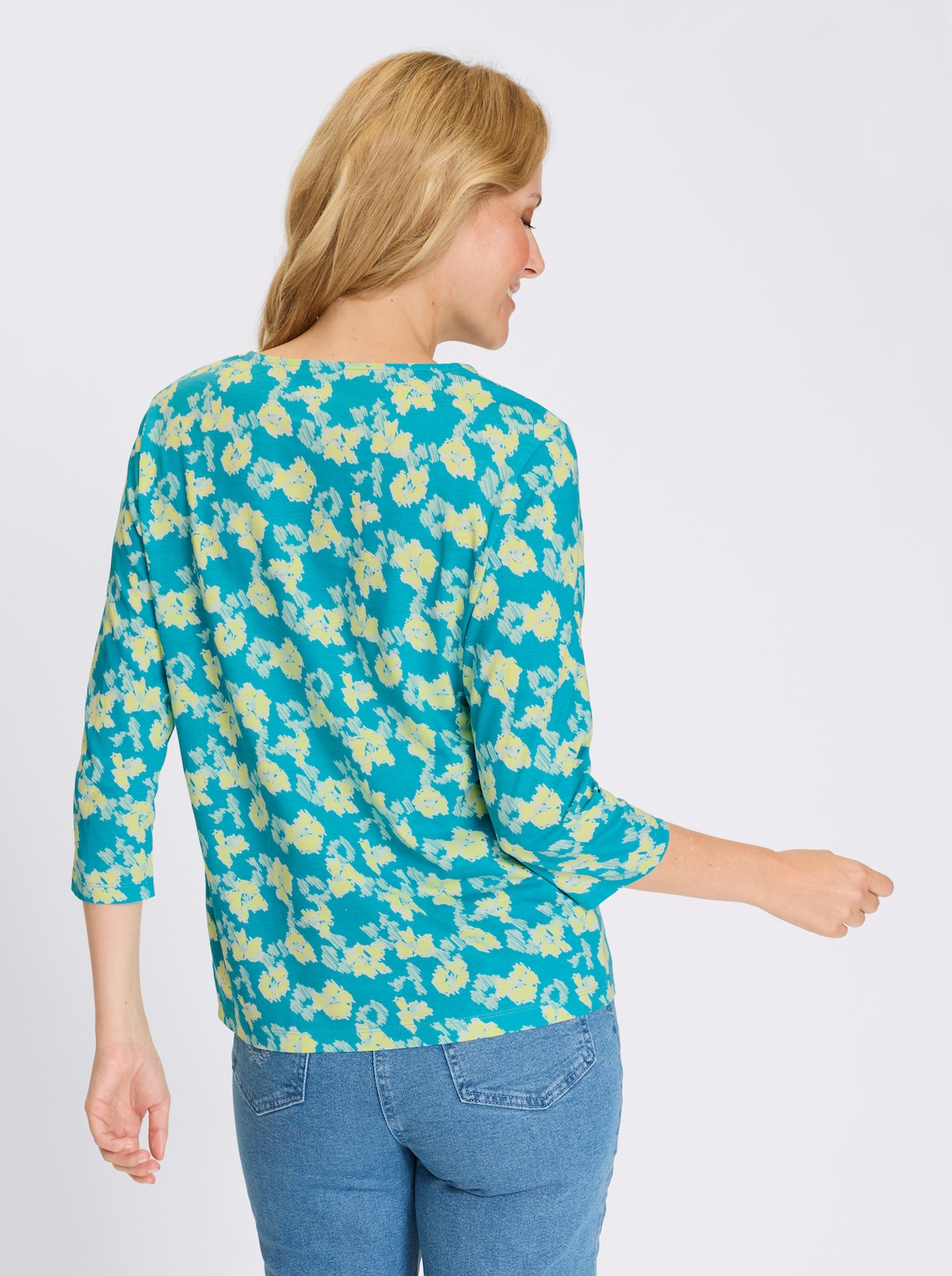 3/4-Arm-Shirt - türkis-pistazie-bedruckt