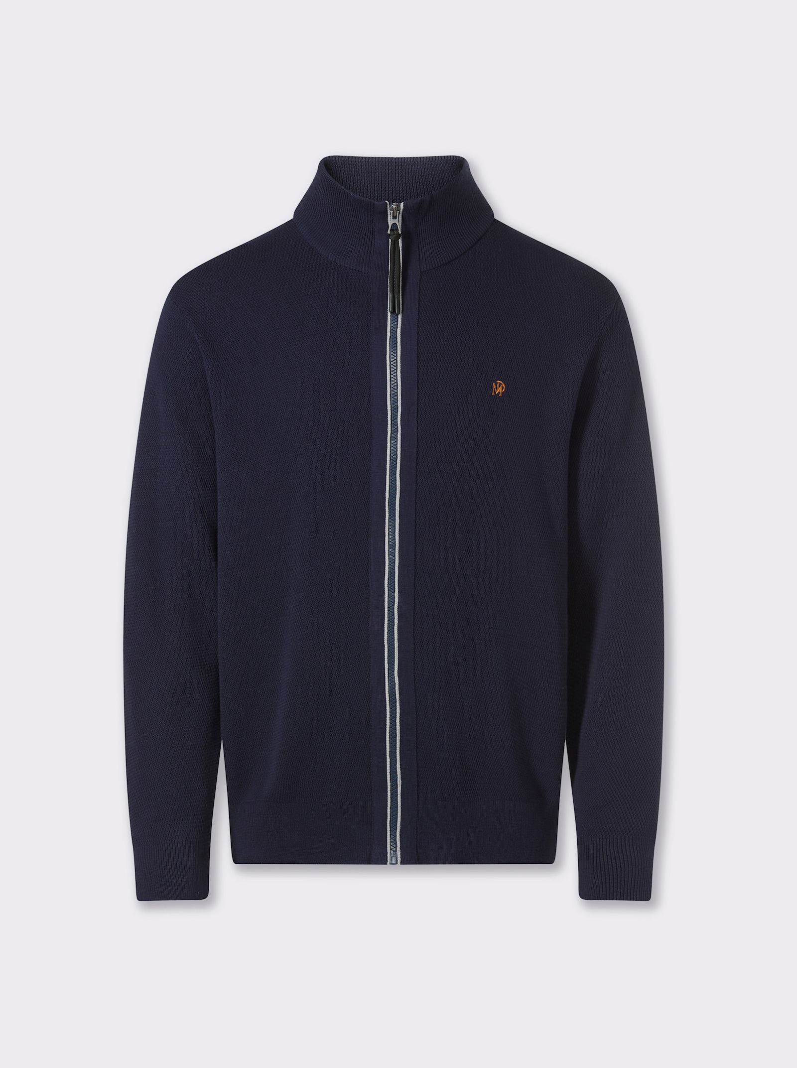 Marco Donati Shirtjasje met structuurpatroon, katoen - marine/steengrijs