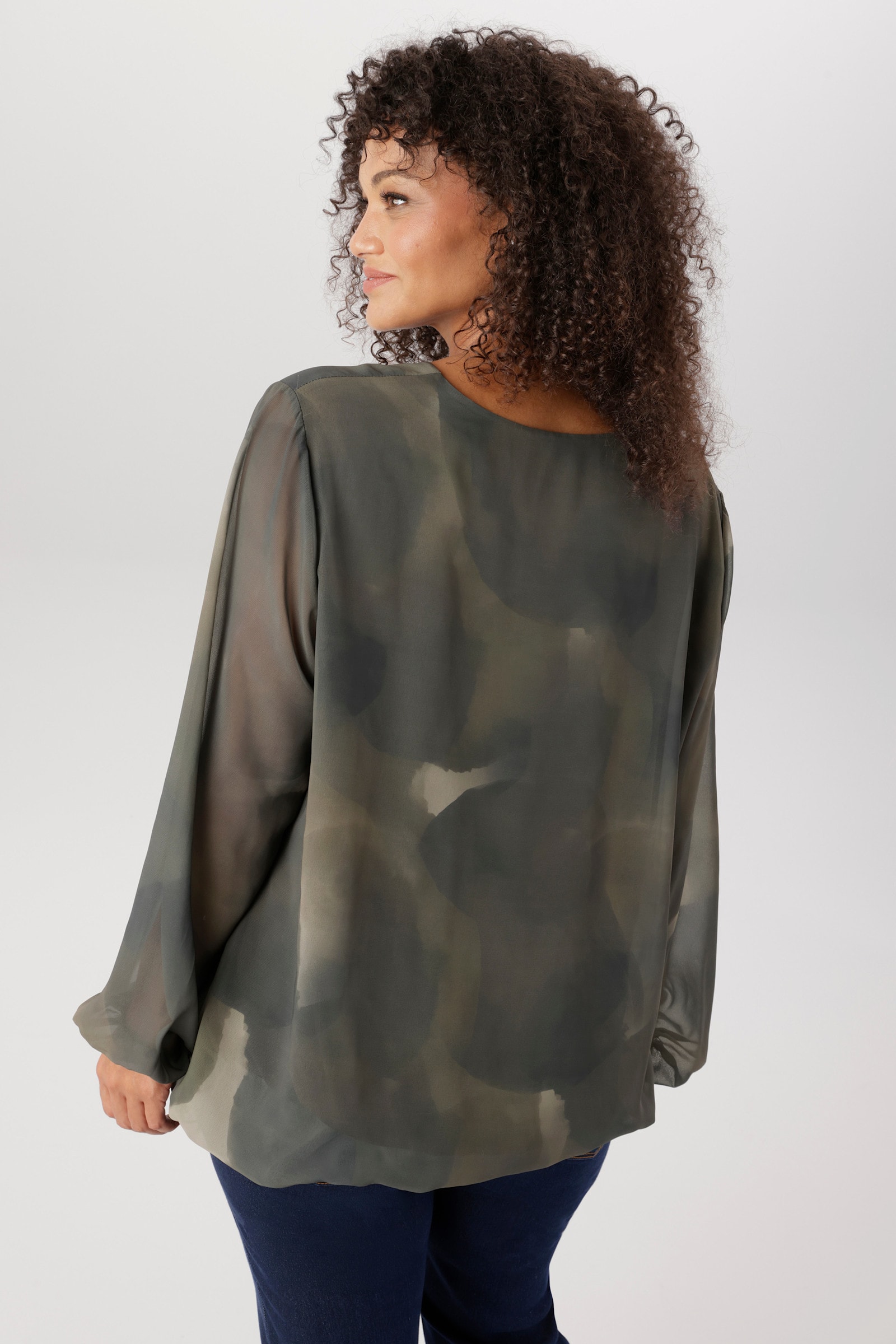 Aniston PLUS Schlupfbluse - grün-khaki