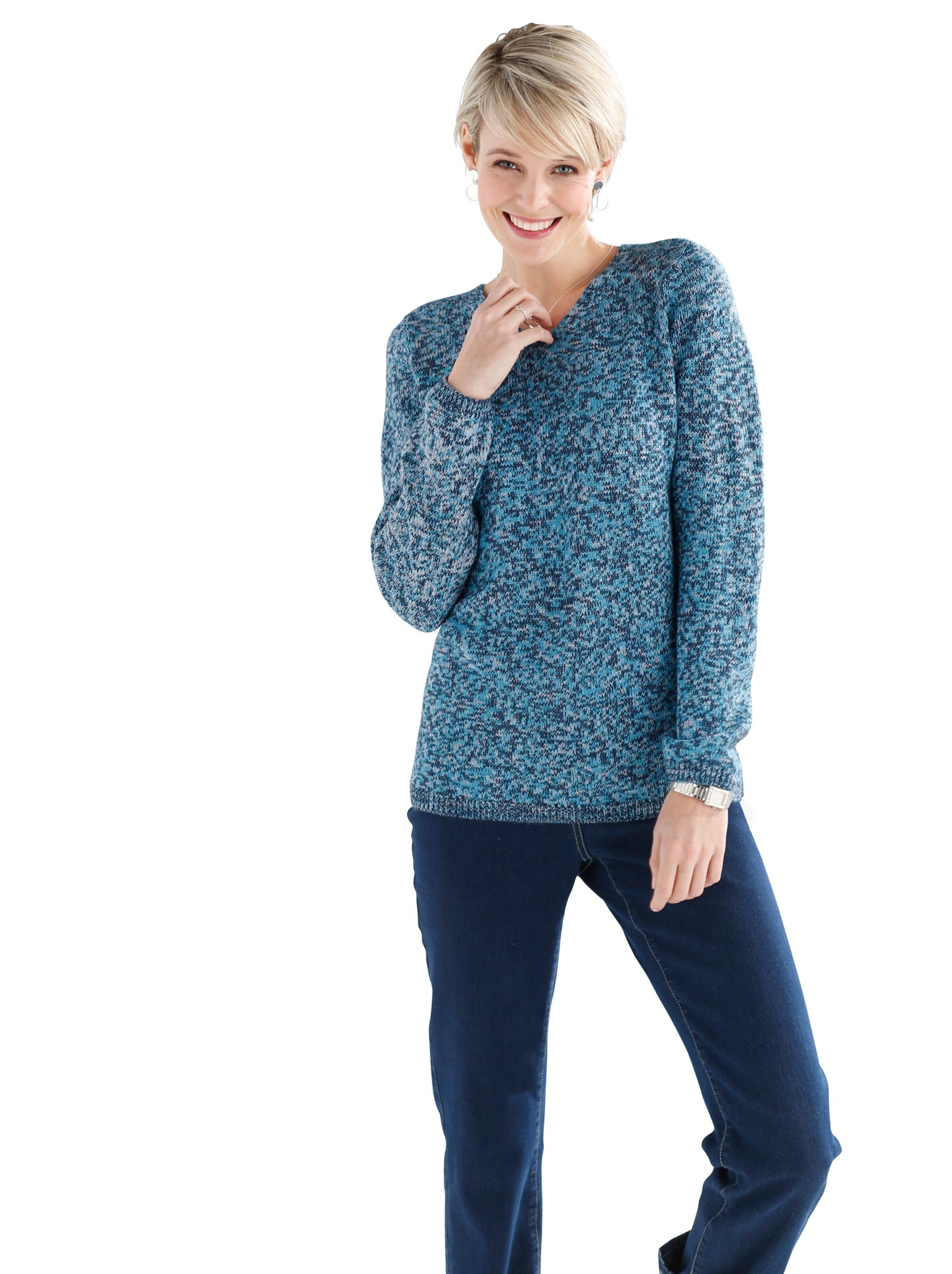 Pullover - marine-meliert