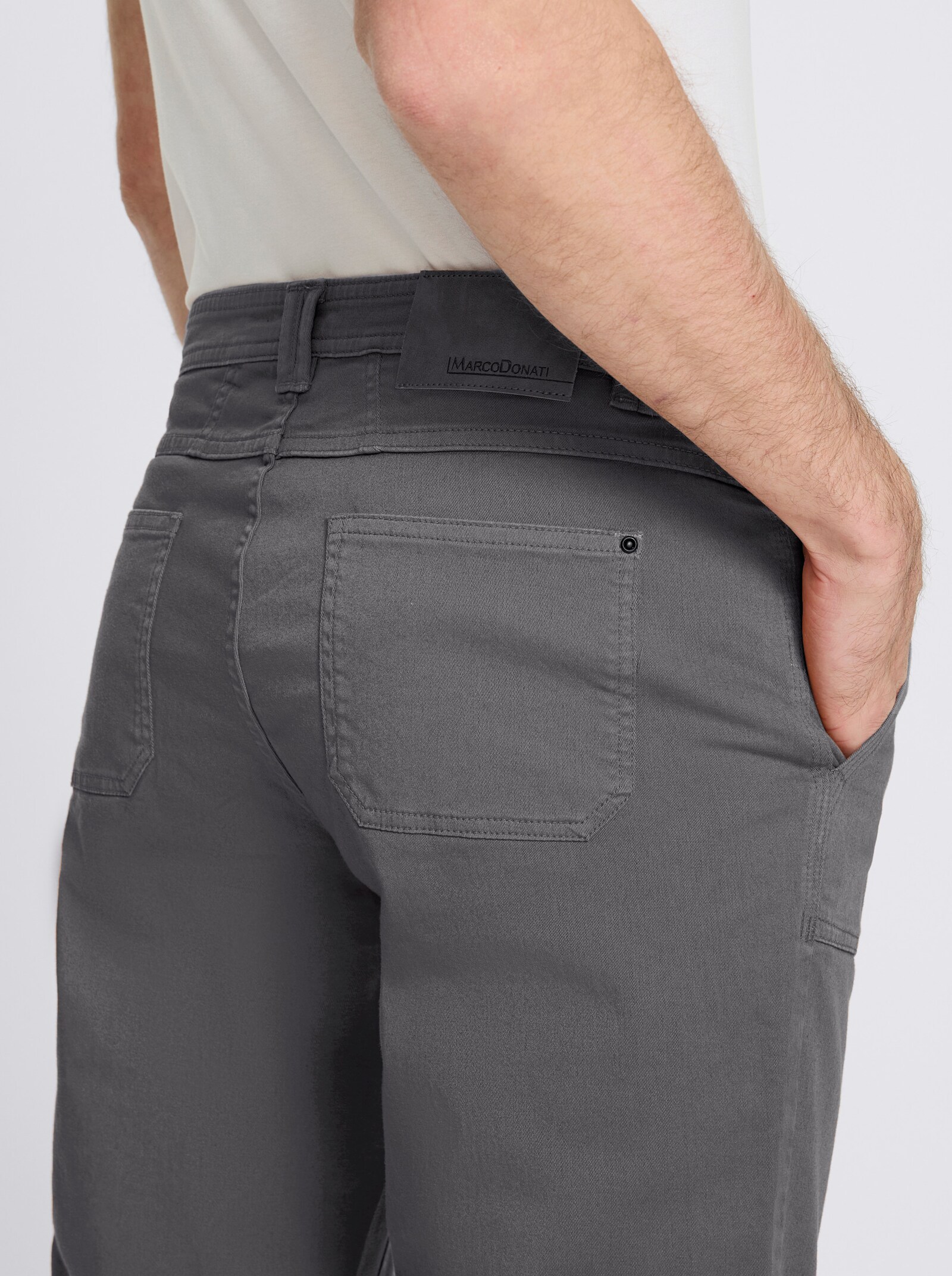 Marco Donati Hose in Twill-Qualität, enzymgewaschen - anthrazit