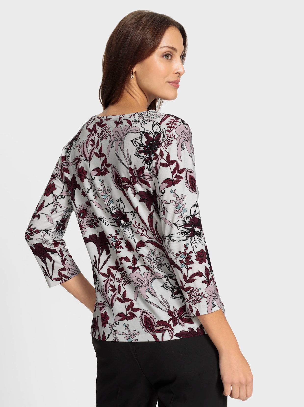 Shirt met print - ecru/bordeaux bedrukt
