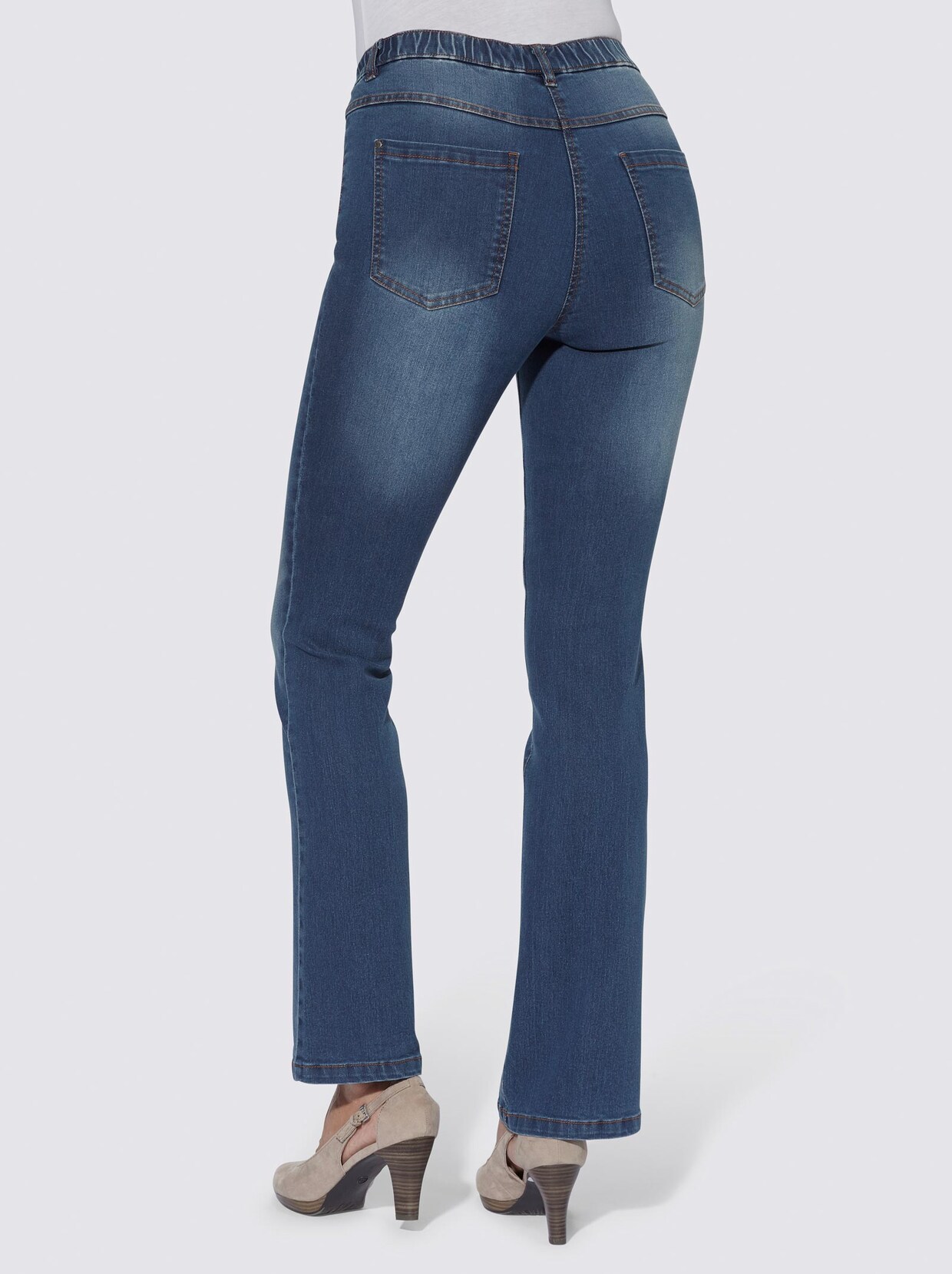 Bootcut-Jeans - blue-stone-washed