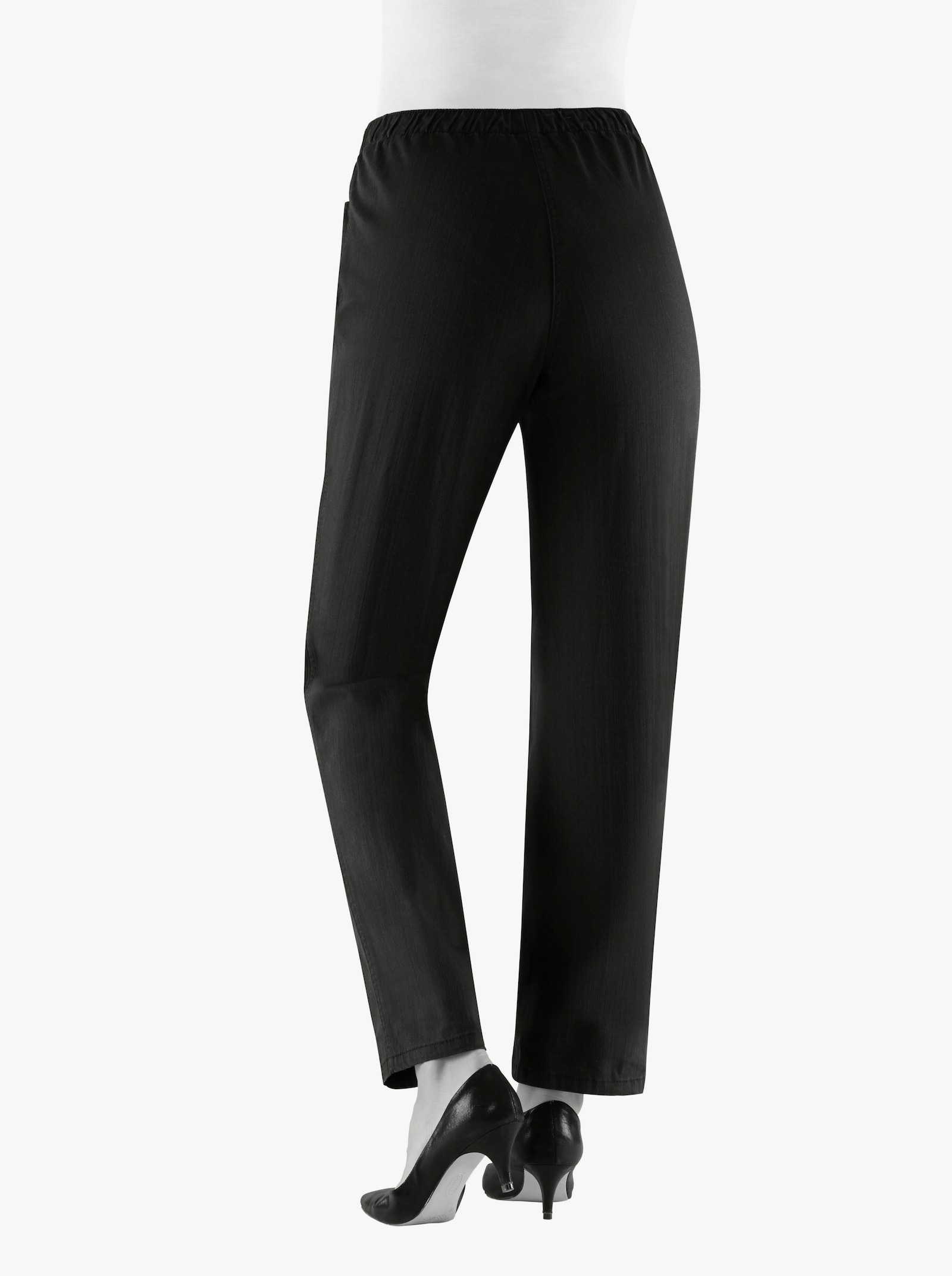 Schlupfjeans mit Rundum-Dehnbund - schwarz