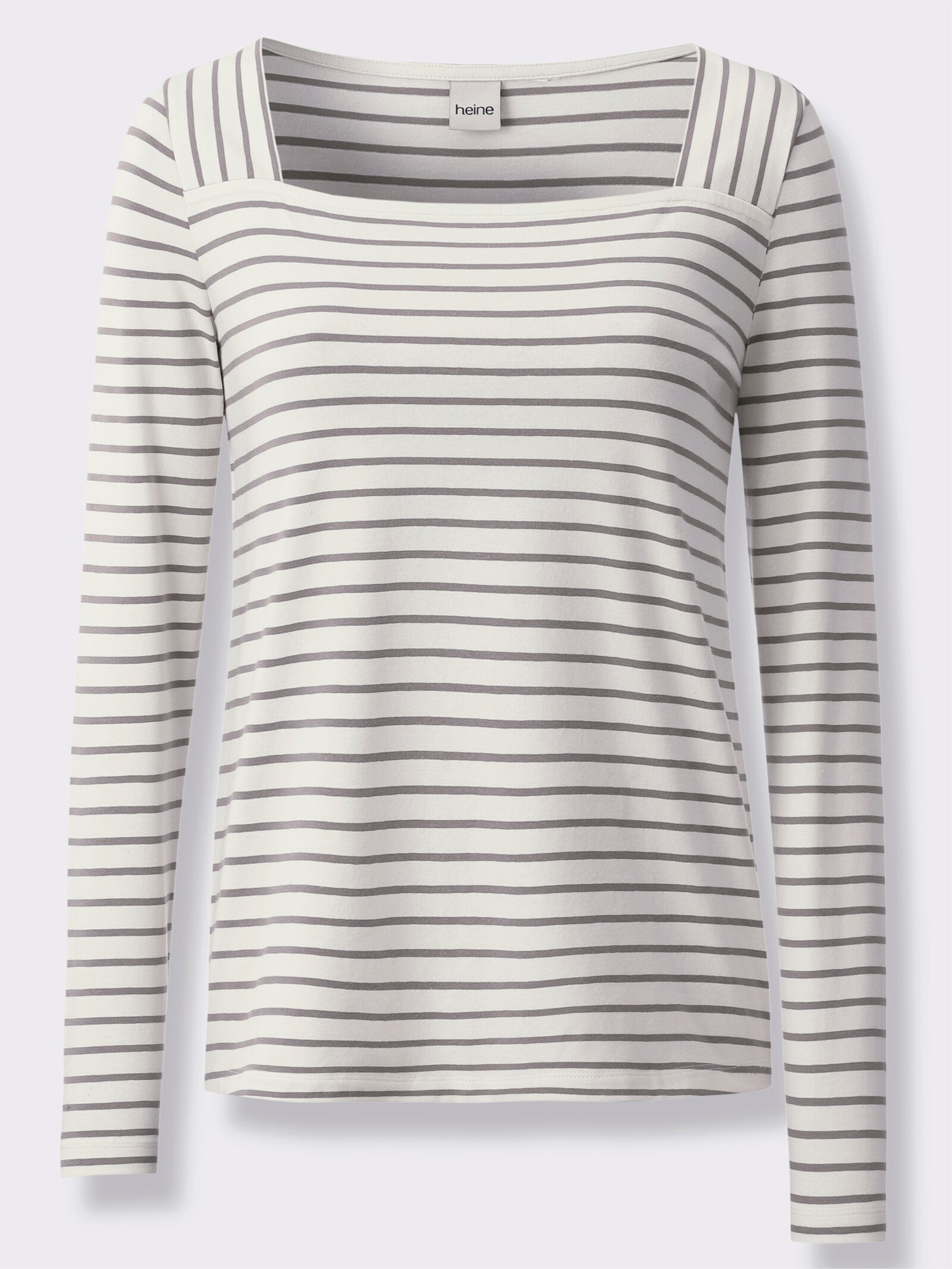 heine Ringelshirt mit Karree-Ausschnitt - champagner-taupe-geringelt