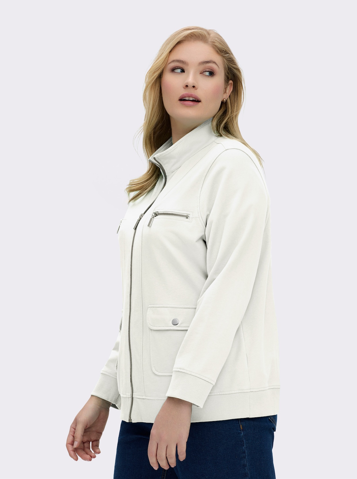 Shirtjacke aus reiner Baumwolle - weiß