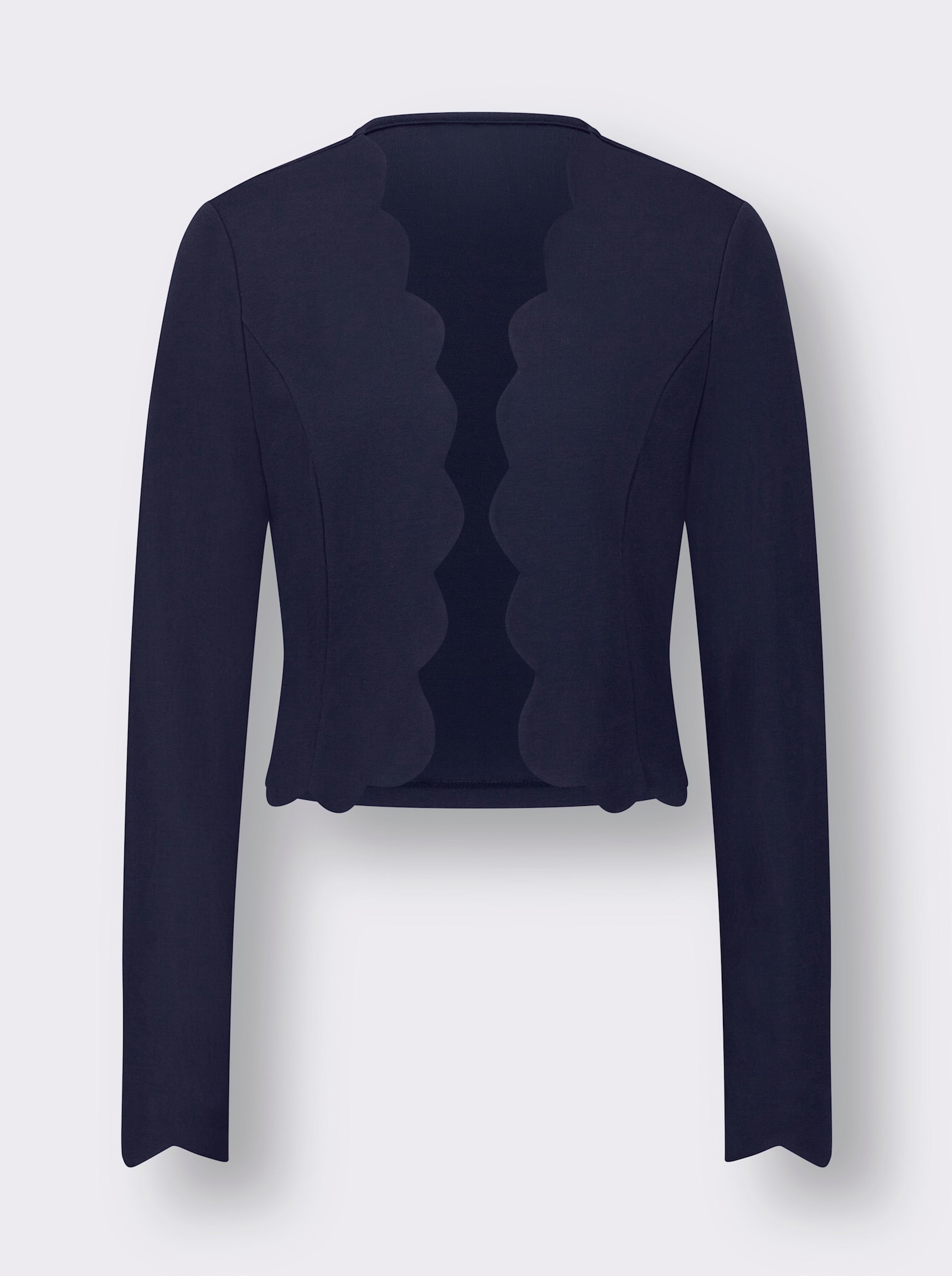 Shirtjasje met golvende randen - marine