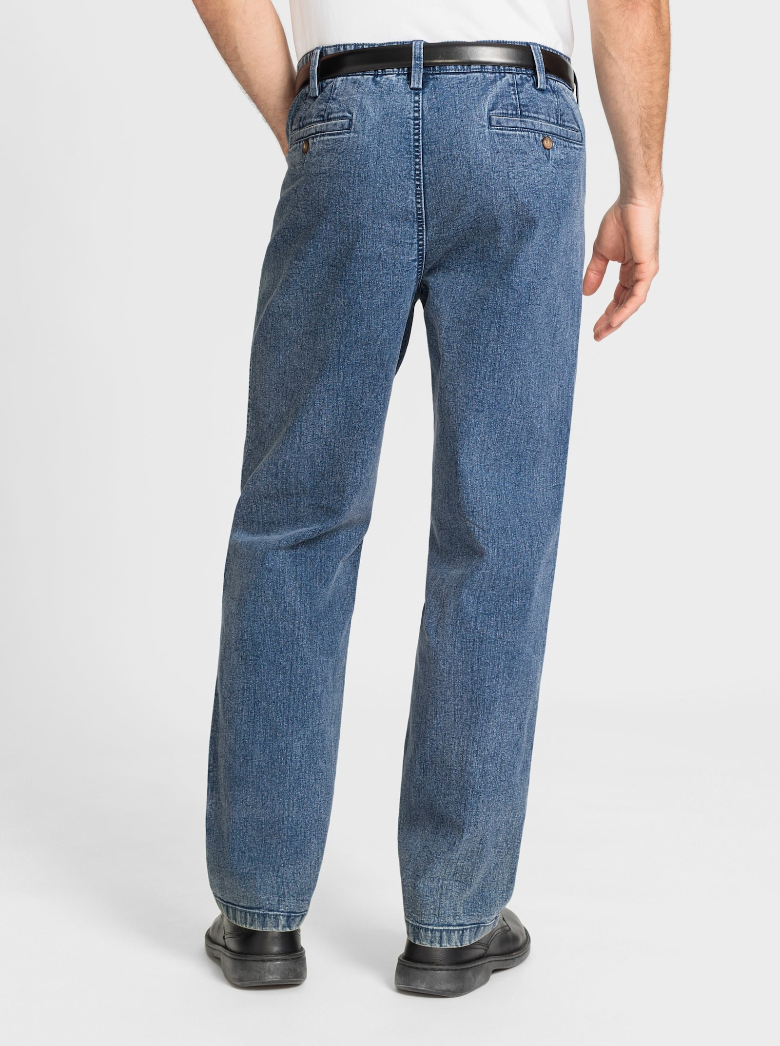 Jeans mit 2 knöpfbaren Gesässtaschen - blue-bleached
