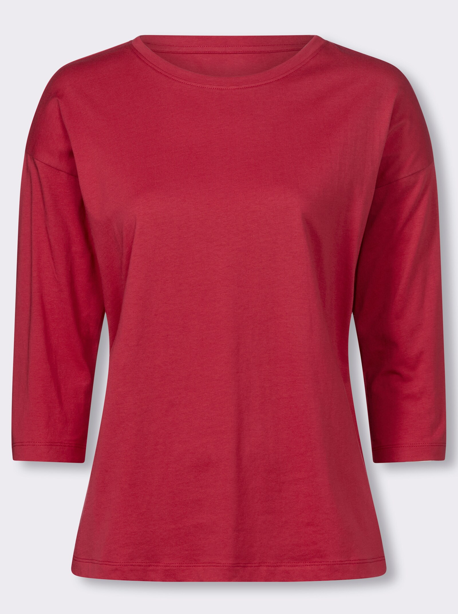 3/4-Arm-Shirt in Baumwoll-Qualität - erdbeere