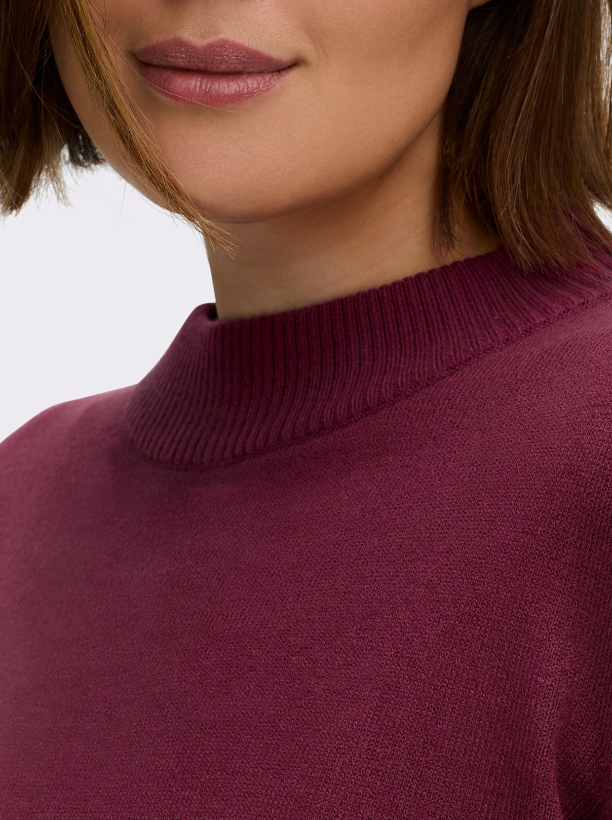 Pullover mit abgerundetem Saum - bordeaux