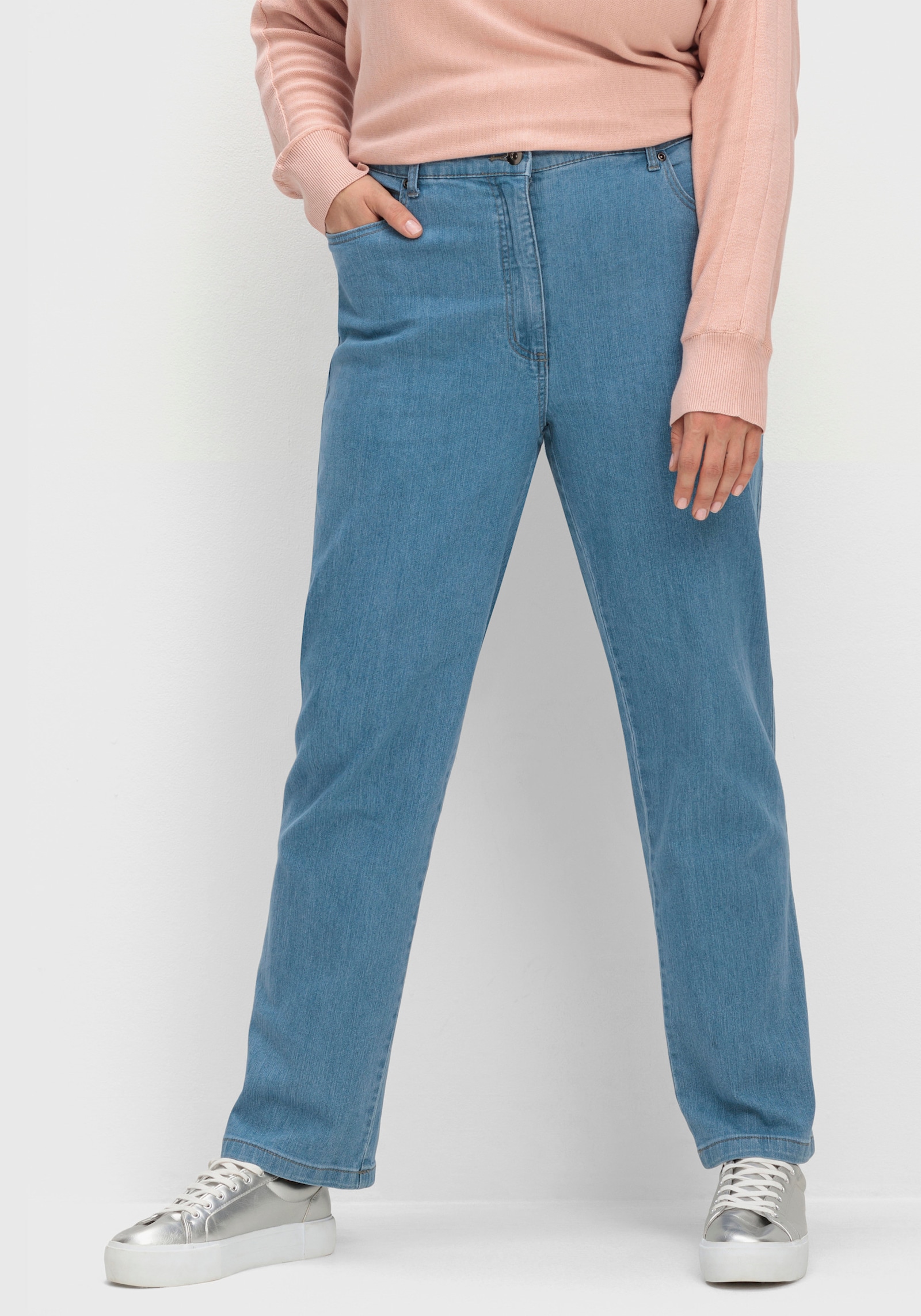 5-Pocket-Jeans mit Stretch-Anteil - blue-bleached