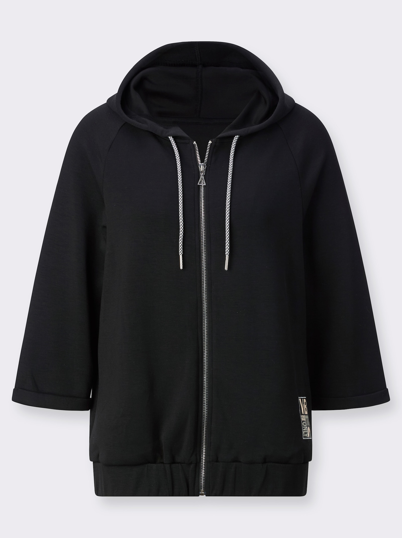 Shirtjacke mit Kapuze - schwarz