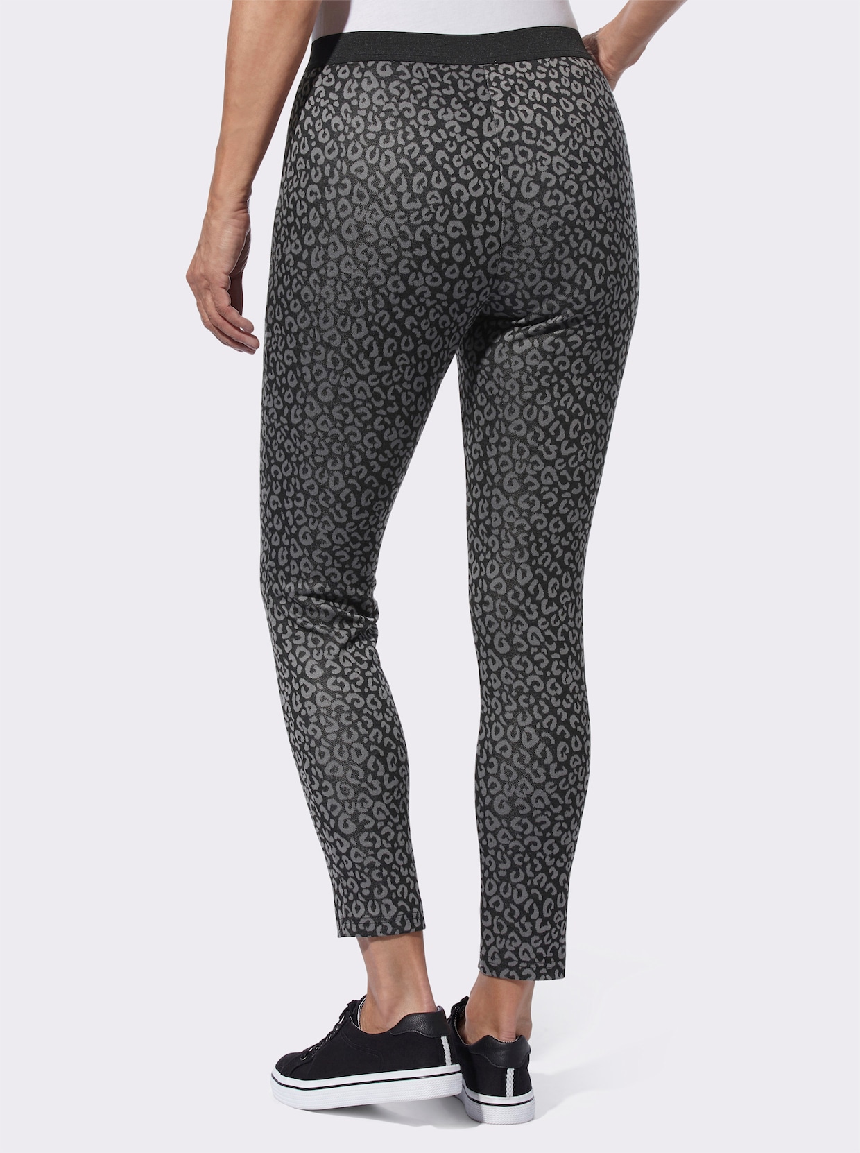 Legging - zwart/grijs geprint