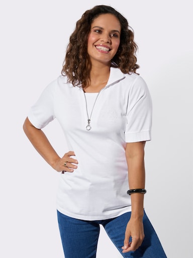 Poloshirt mit 2-in-1-Optik - ecru