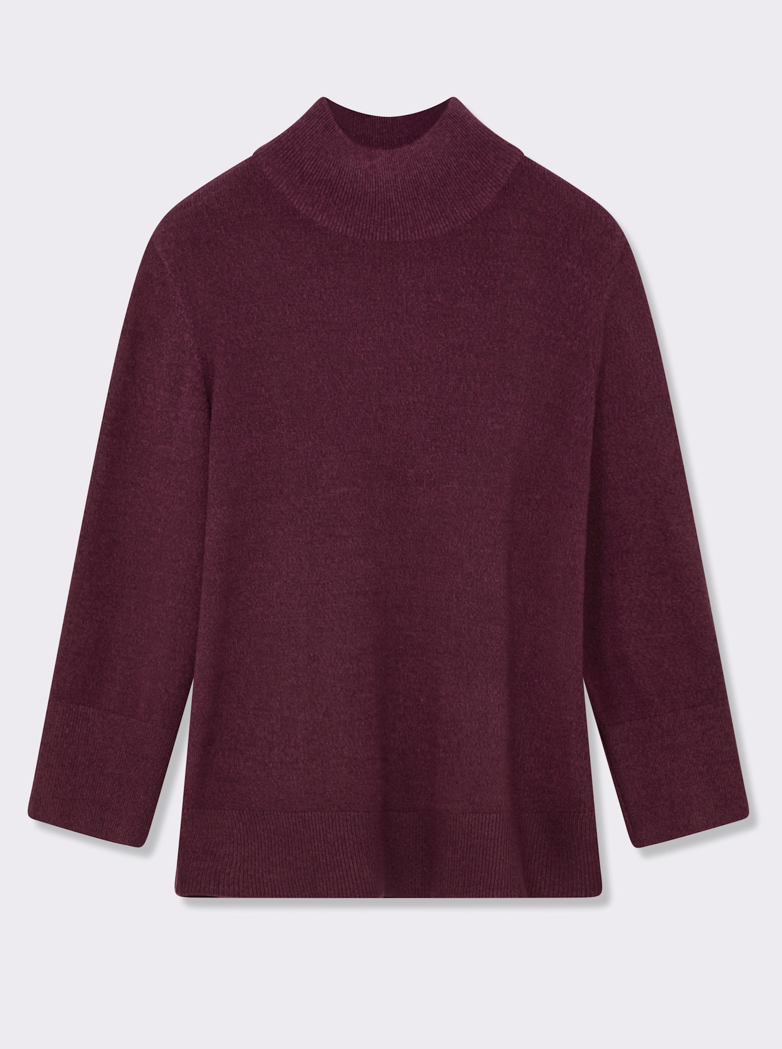 sheego Pullover mit Melangegarn - bordeaux-burgund-meliert