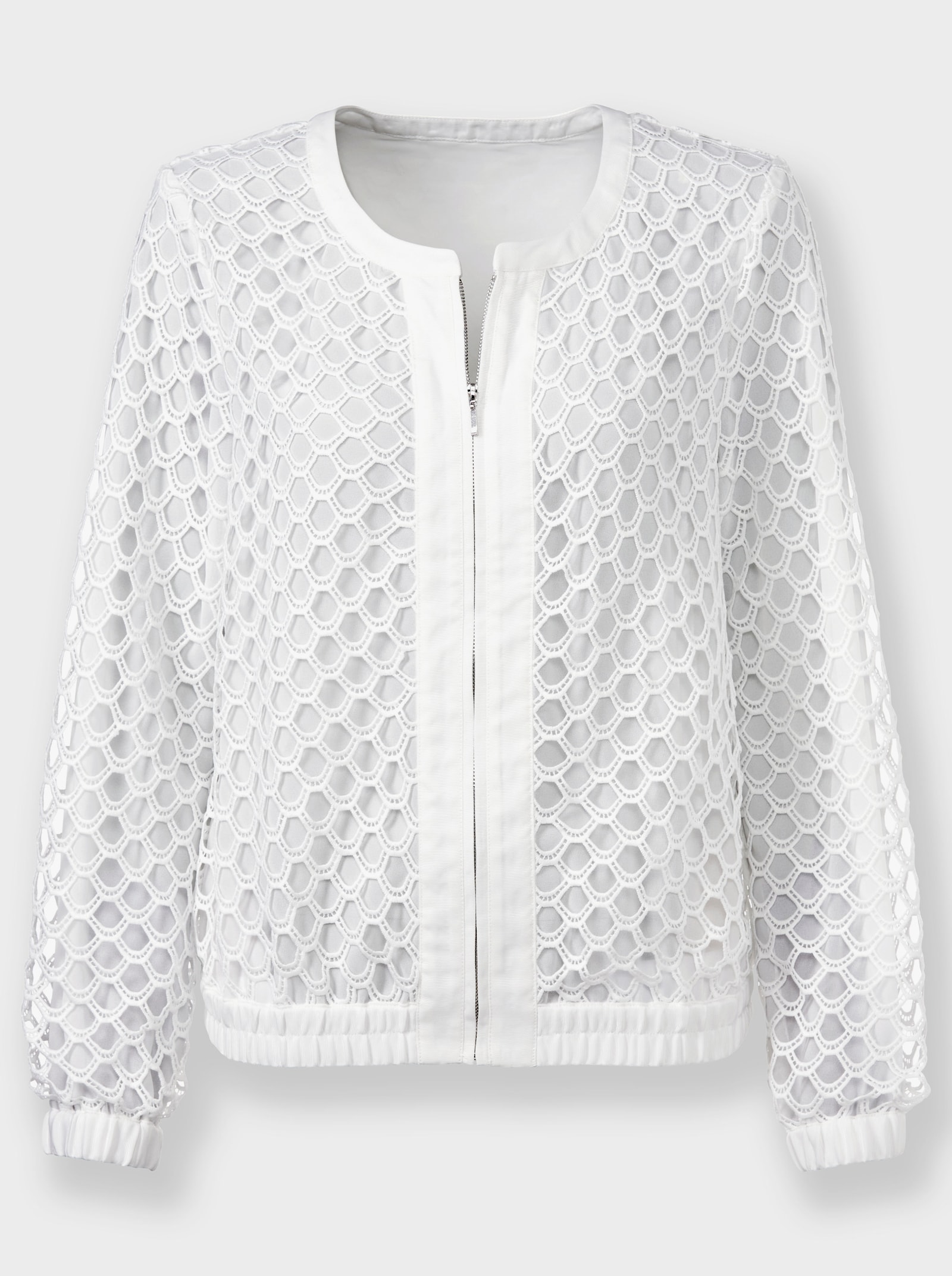 heine Blousonjacke mit leichter Transparenz - weiß