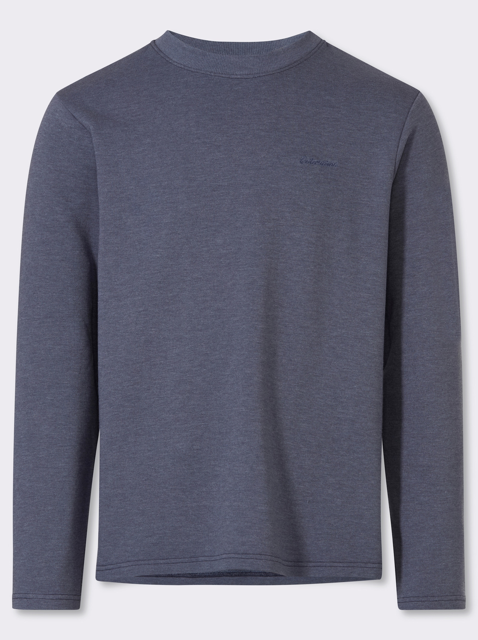 Catamaran Langarmshirt mit Logo-Stickerei - jeansblau-meliert