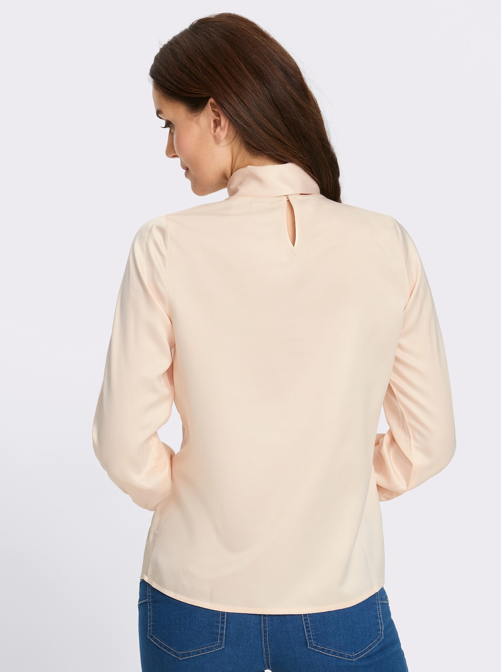 heine Schluppenbluse mit Knopfverschluss im Nacken - elfenbein