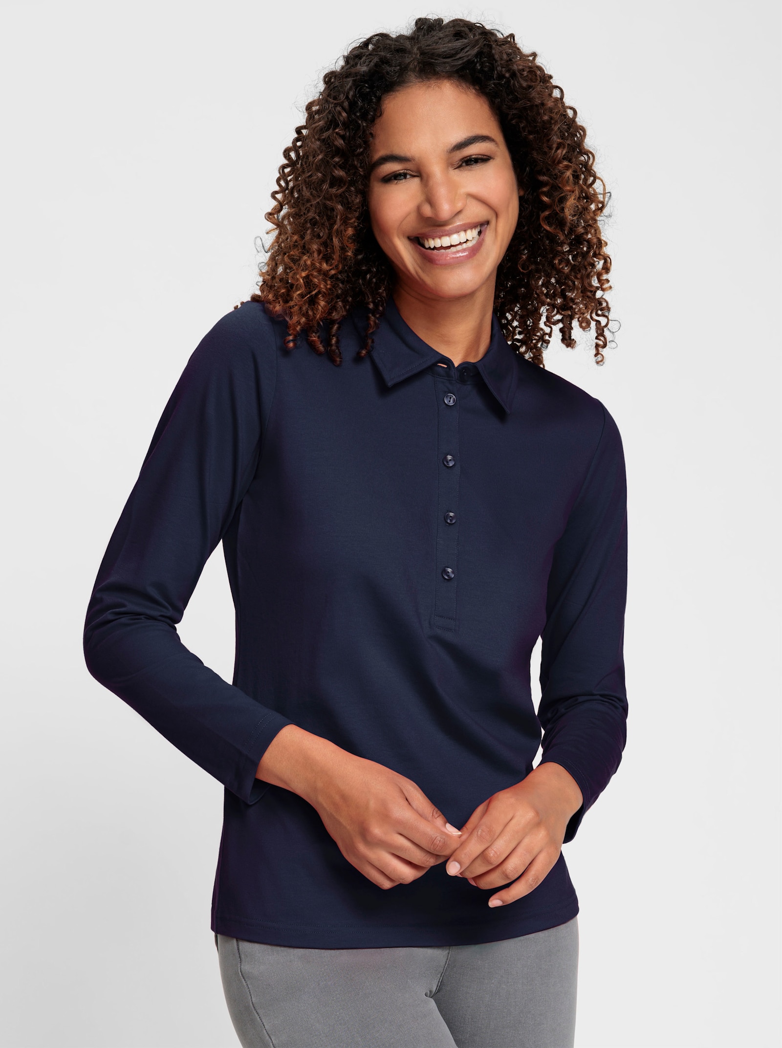 Poloshirt aus Baumwoll-Qualität - marine