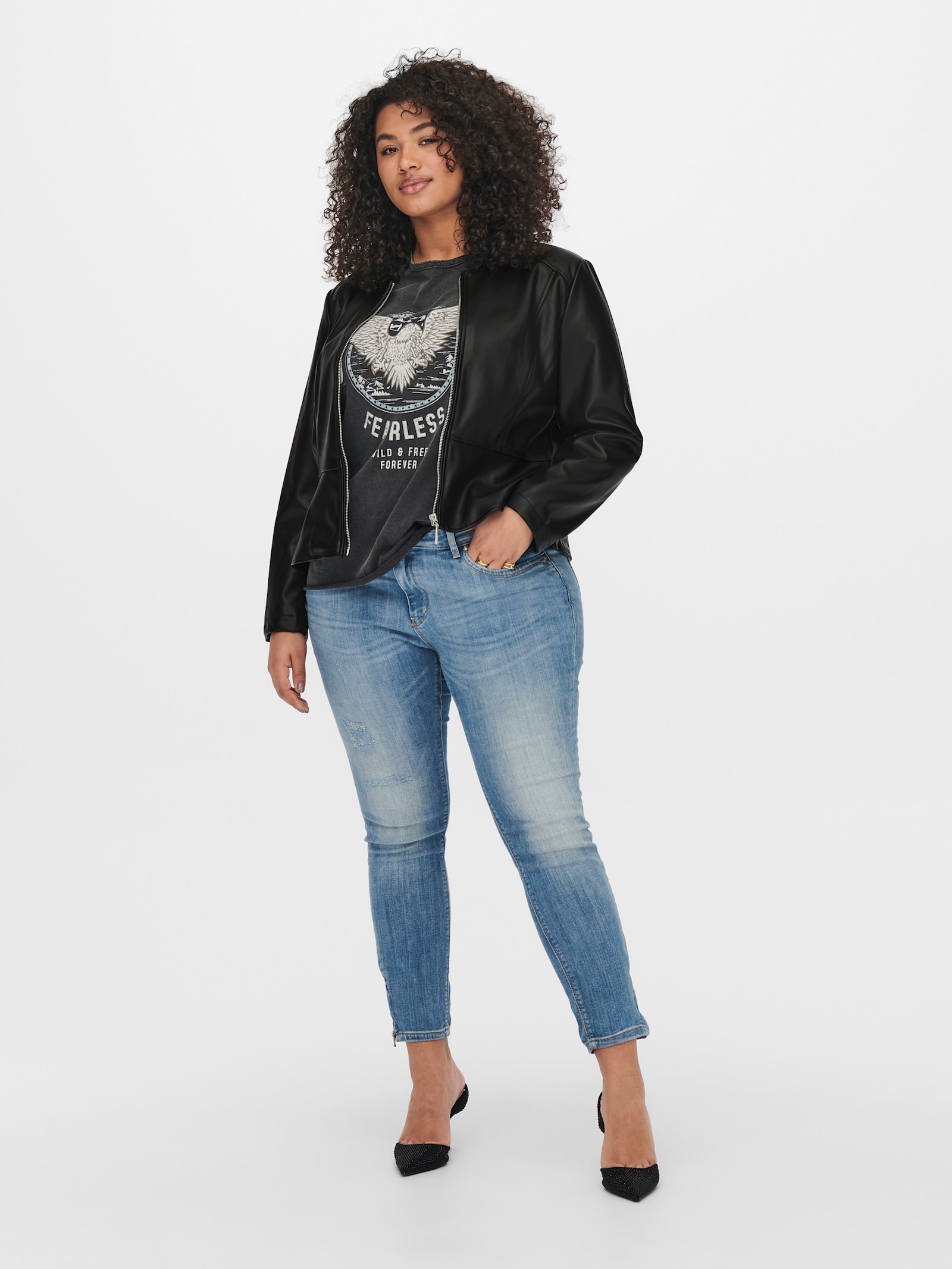 Lederimitatjacke - black