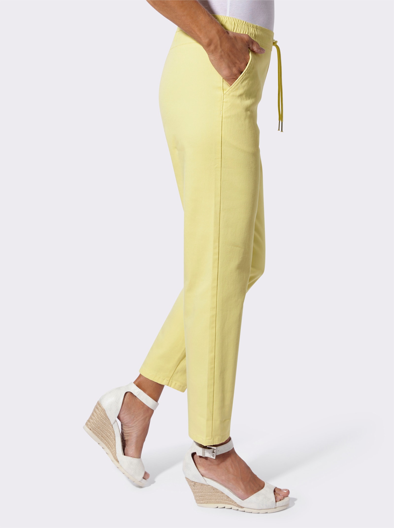 Schlupfjeans , weitenregulierbar - zitrone