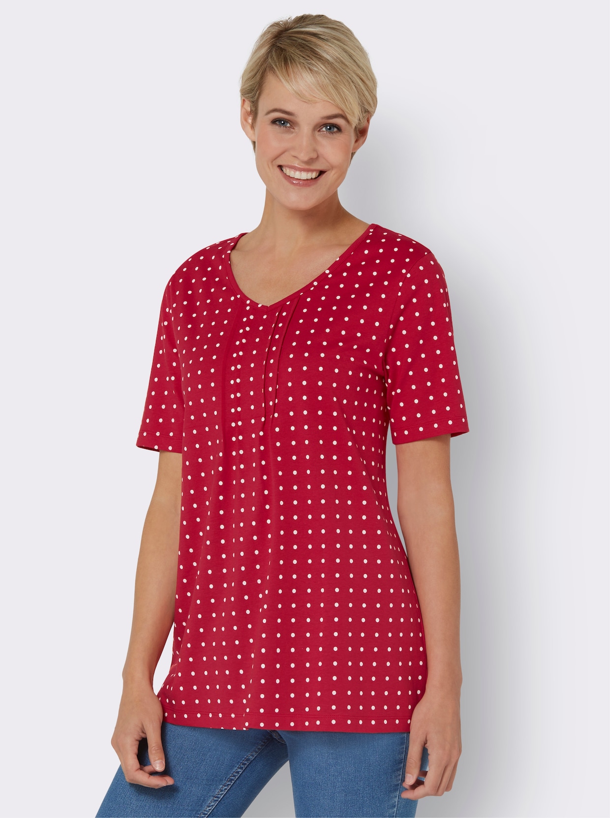 Shirt met korte mouwen - rood geprint