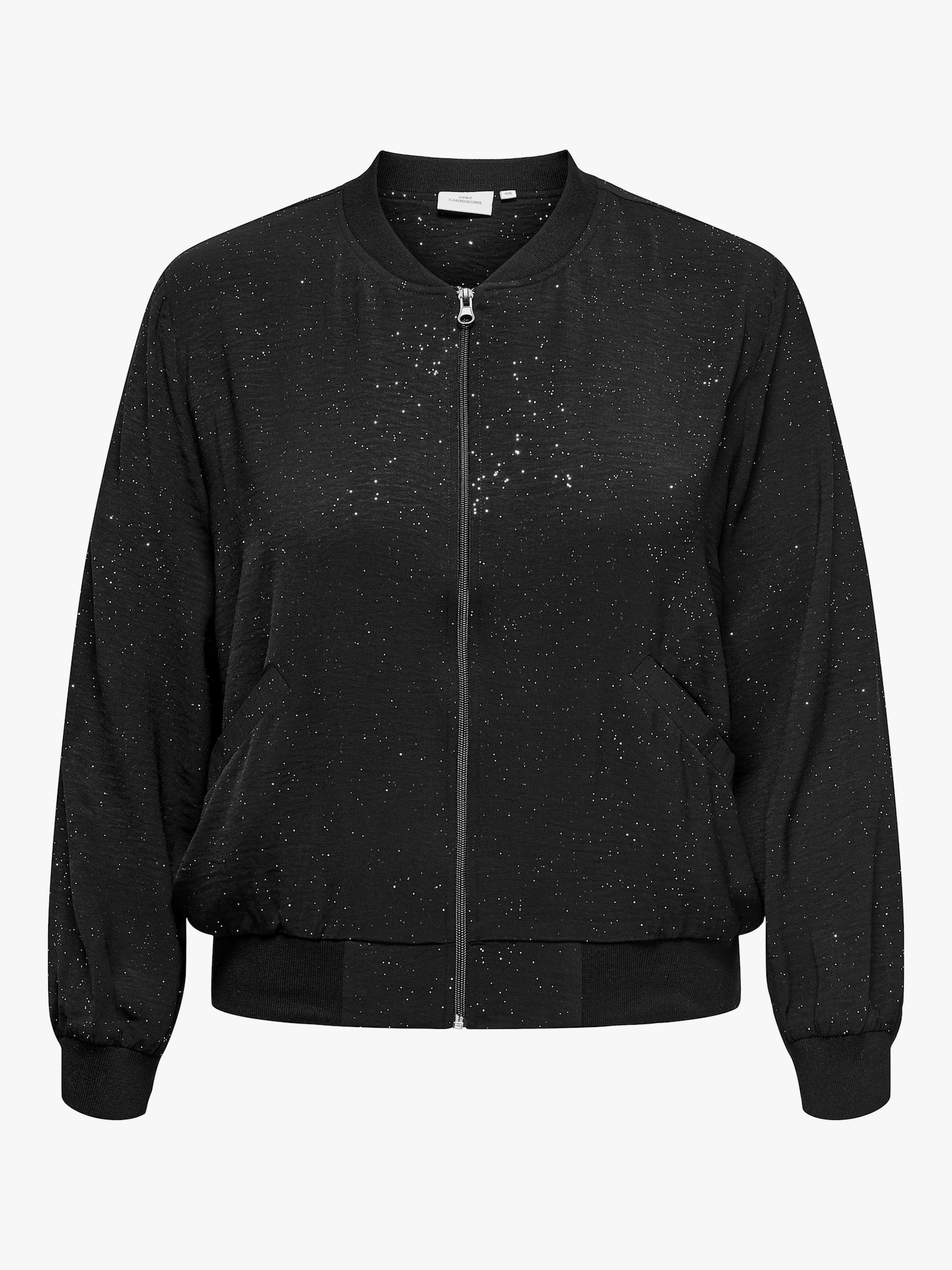 ONLY CARMAKOMA Blouson - black aop:silver foil details
